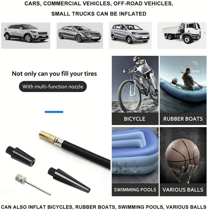 Portable Car Air Compressor Kit, 12V Heavy Duty Tyre Inflator with Tool Set, Storage Case image number 3