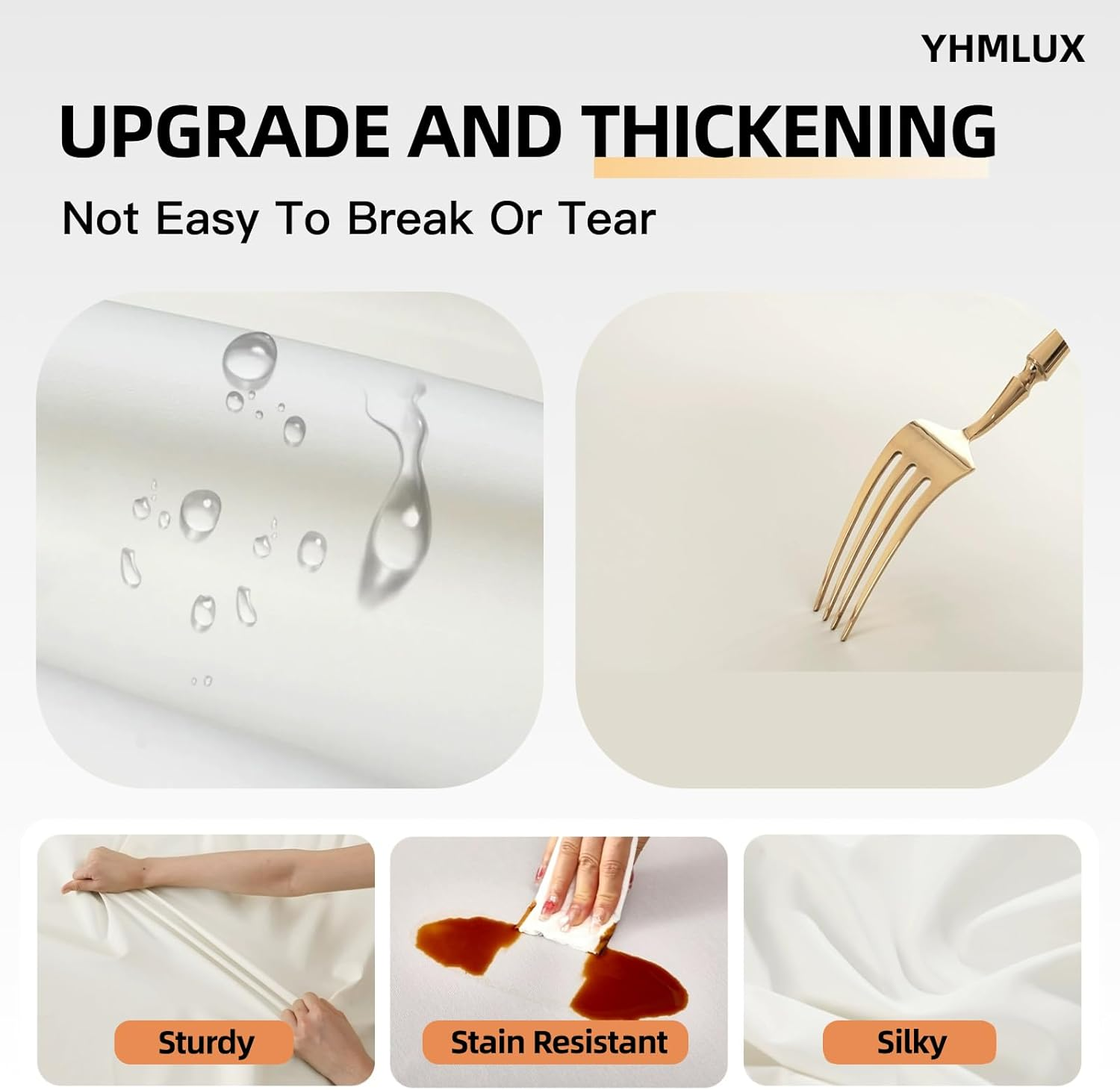 12 Pack Disposable Table Cloth, 137X 274Cm(54 X 108 Inch) Table Cloths for Parties, Black Plastic Table Cover, Decorative Tablecloths Suitable for Rectangular Tables, Leakproof & Sturdy, Black image number 4