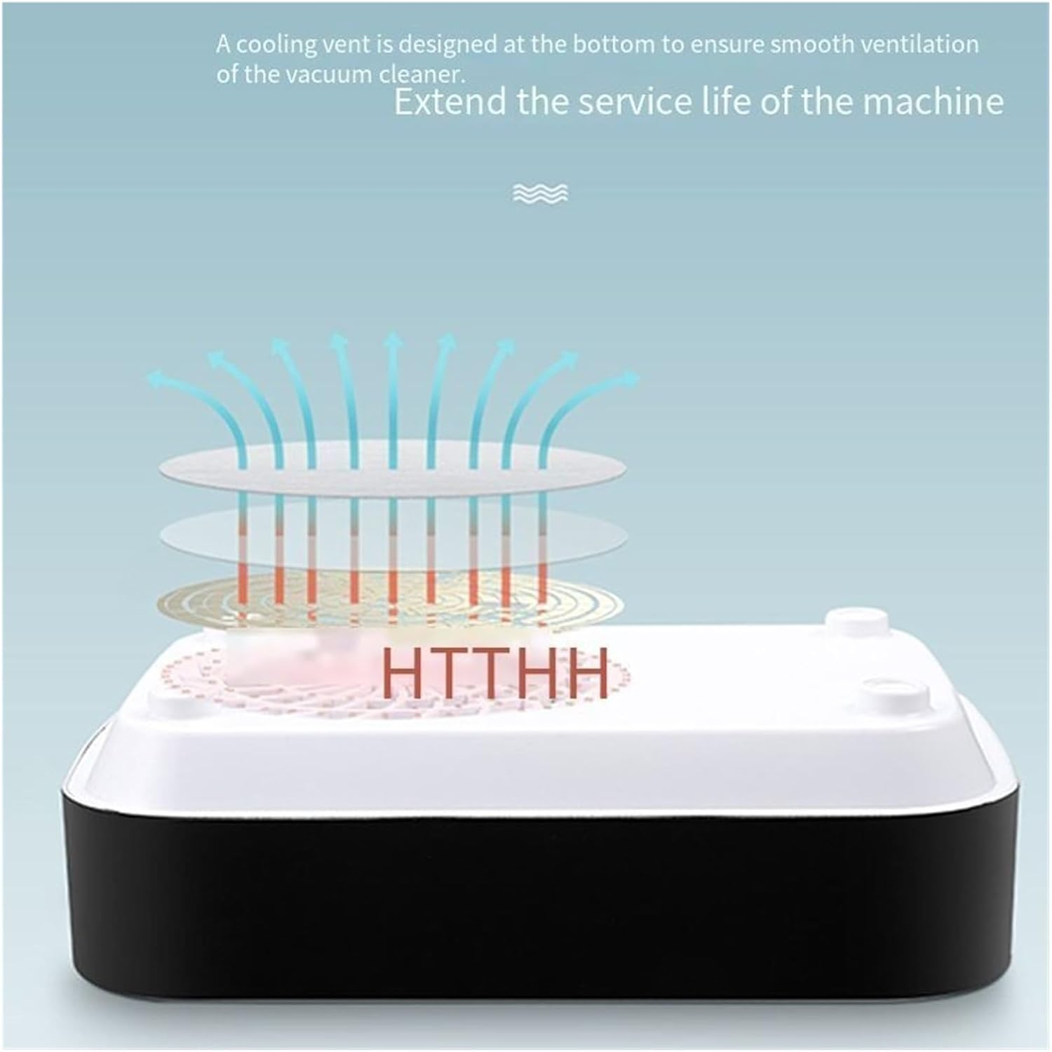 Nail Dust Collector, 150W High Power Charge Nail Vacuum Cleaner Charge Desktop Nail Vacuum Cleaner Manicure Dust Collector Exhaust Fan with Filters(Blue) - Black image number 7