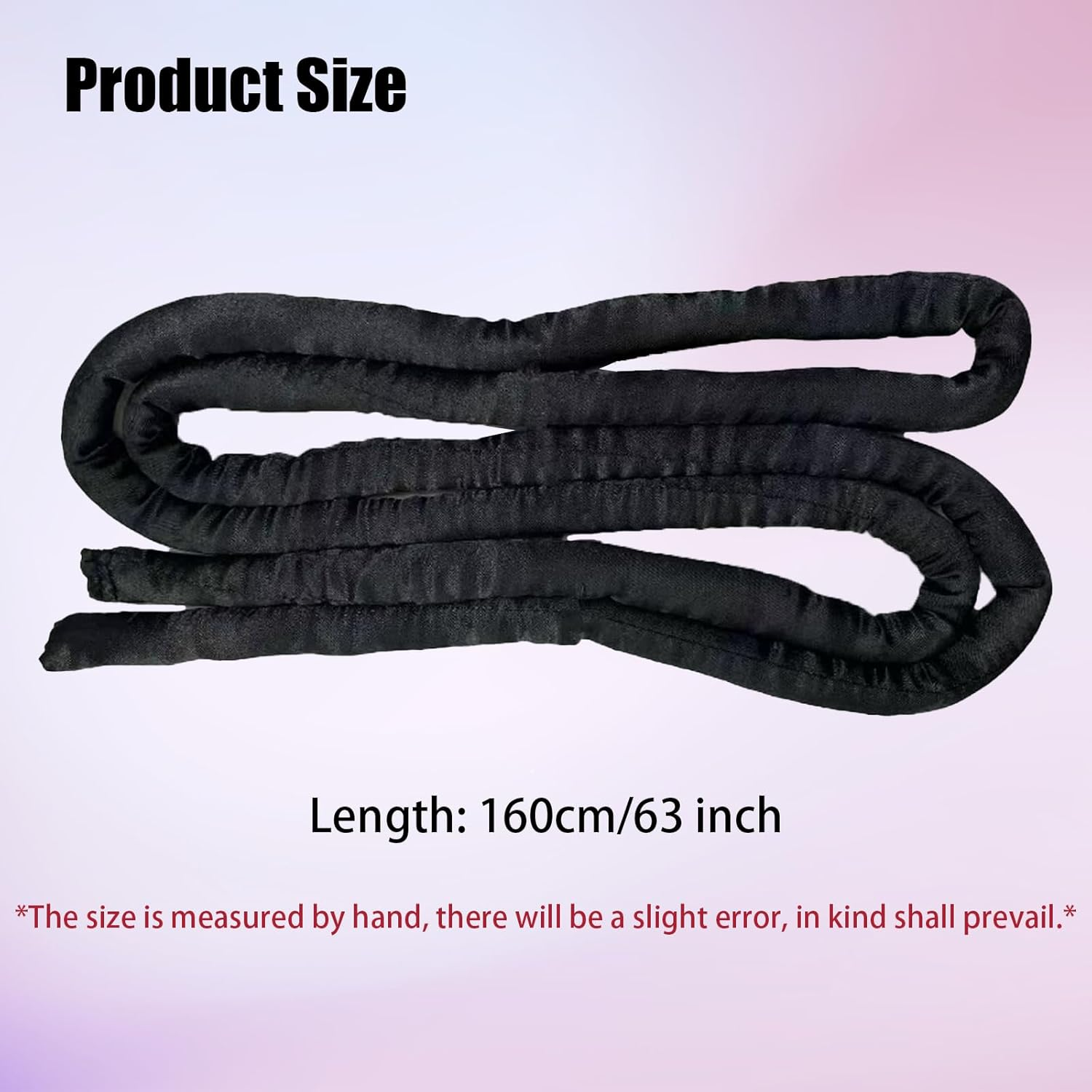 MOODKEY Heatless Curling Rod Headband, 63Inch Black Long Heatless Curls Headband, Soft Hair Curlers to Sleep in (Black) image number 1