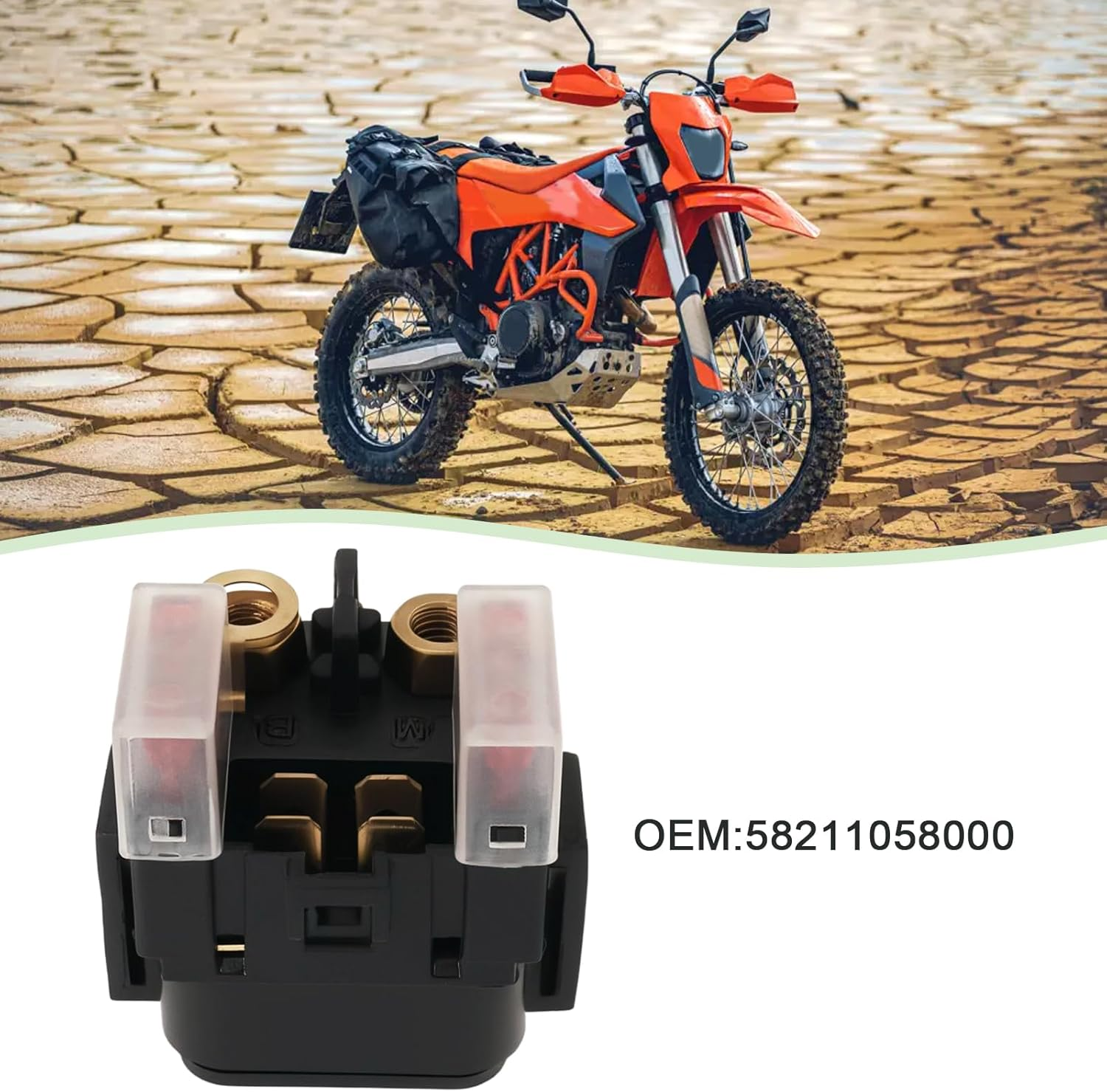 YINETTECH 1Pc Motorcycle Starter Solenoid Relay Switch Replacement Part 58211058000 Compatible with KTM SX SX-F EXC EXC-F XC XC-W LC4 image number 3