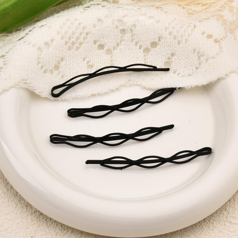 Bobby Pins for Women & Girls - Black Hair Barrettes & Clips for Thick to Fine Hair - No Slip, 12 Pcs image number 5
