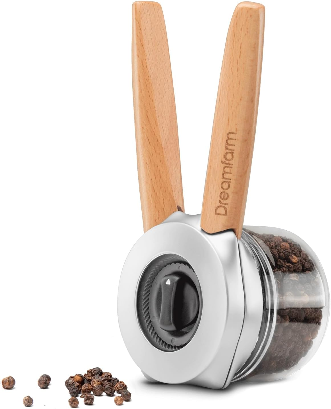 Dreamfarm Ortwo Original Ergonomic 1-Or-2-Handed Re-Fillable Pepper, Spice, Seed, Coffee Mill with 6 Grind Settings - 2Oz Beechwood image number 3