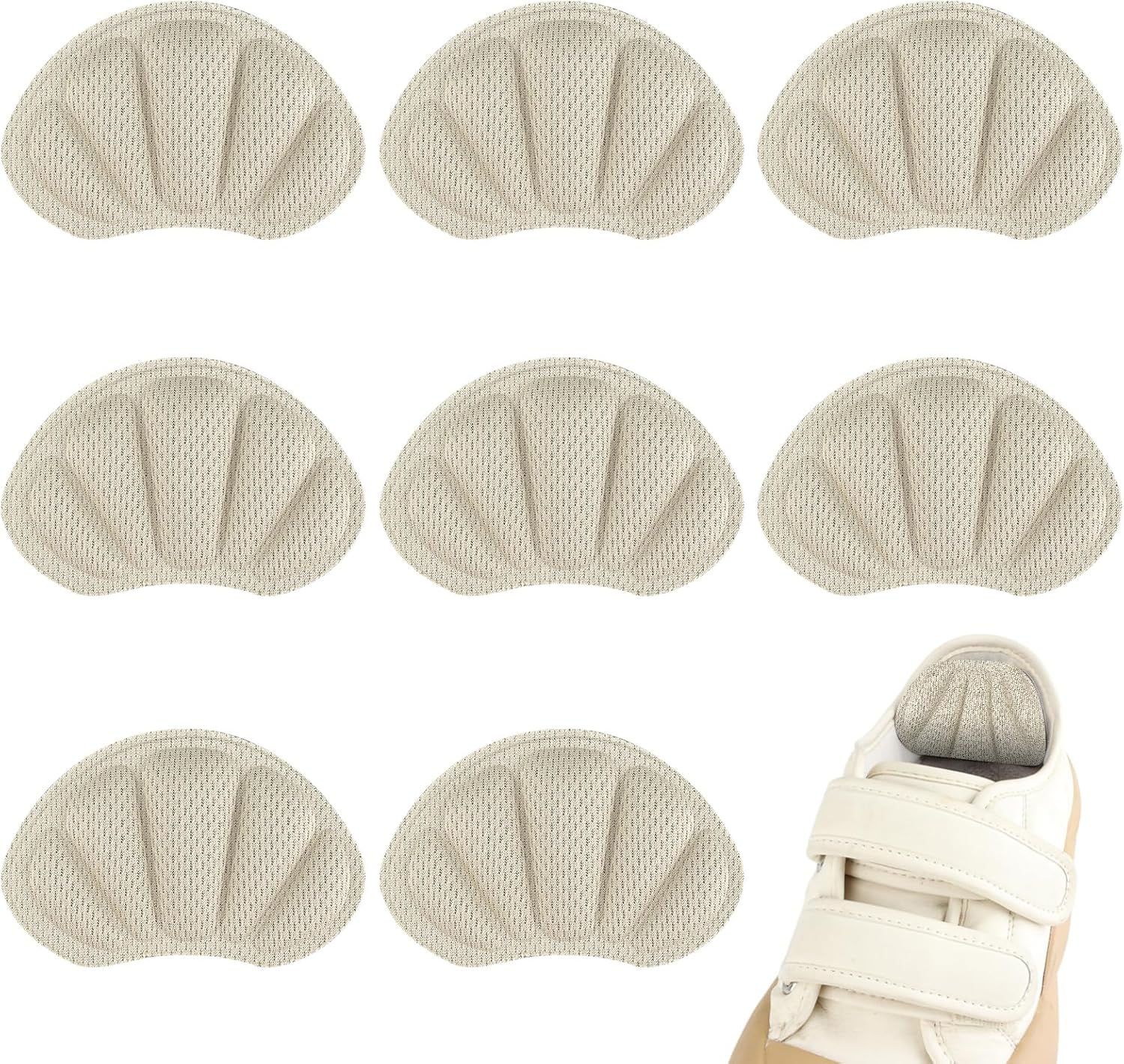 Shoe Pads for Shoes Are Too Large Self-Adhesive, 8 Pcs Soft Thick Cushion Inserts to Stop Heel Slip Prevent Blisters Repair Loose Shoes Too Big, Improve Fit Comfort, Heel Pads for Women & Men (Black, M)