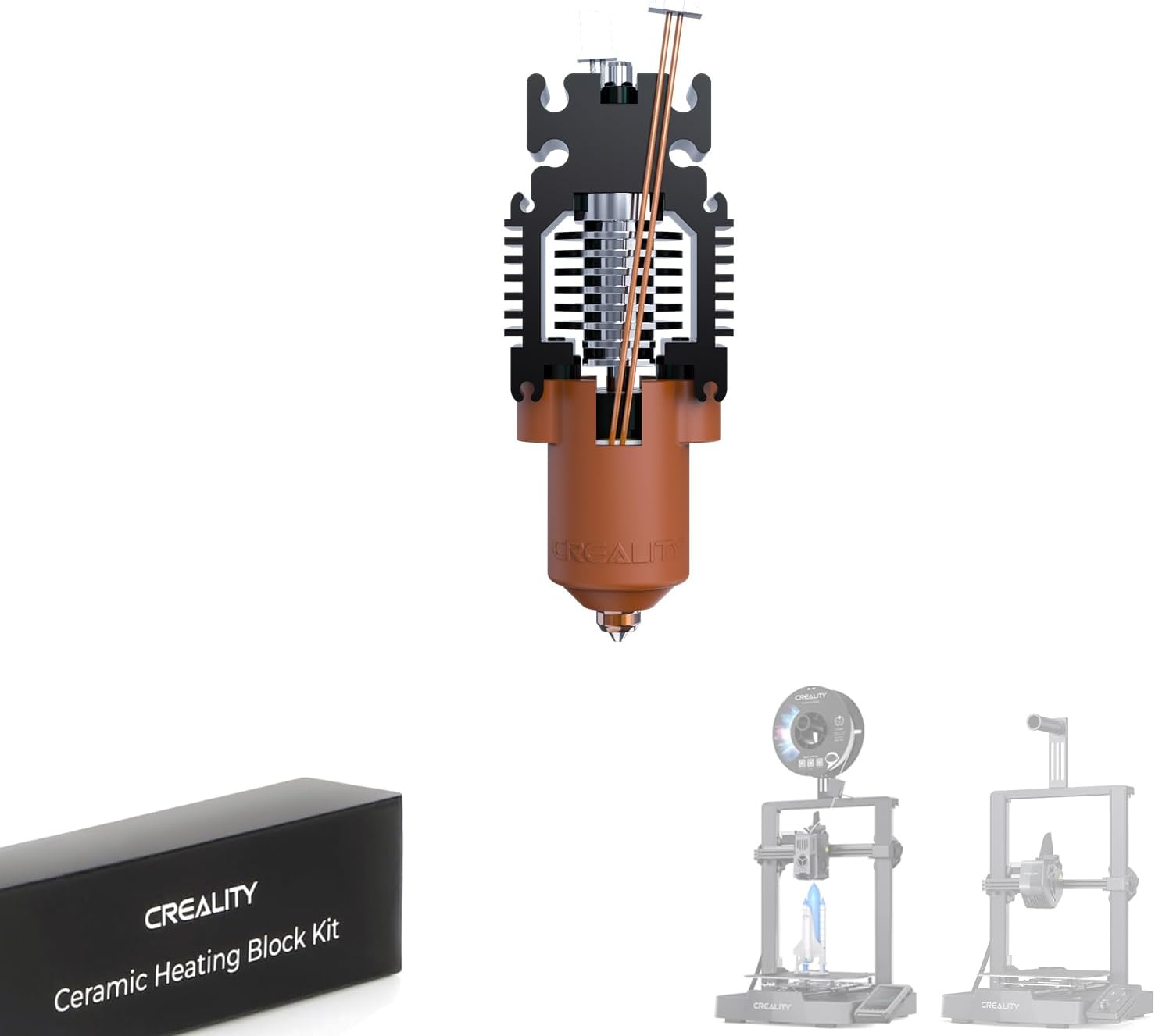 Creality Ender-3 V3 SE/KE Ceramic Heating Block Kit-Quick-Swap Nozzle Kit, 300&deg;C High Temperature Resistance, Easy to Install, High Thermal Conductivity & High Flow Printing, 3D Printer Accessories image number 6