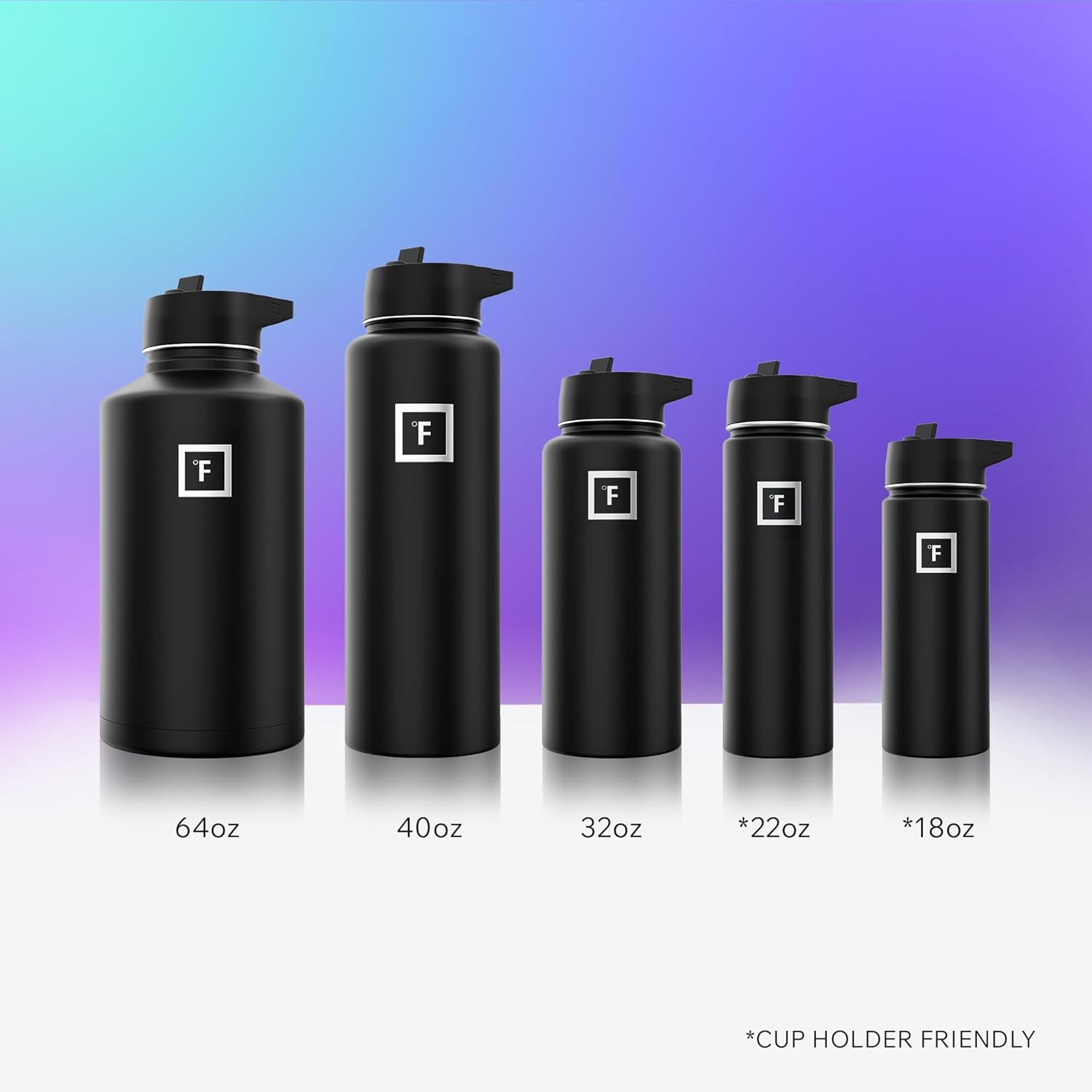 IRON &deg;FLASK Sports Water Bottle - 40Oz, 3 Lids (Straw Lid), Leak Proof - Stainless Steel Gym & Sport Bottles for Men, Women & Kids - Double Walled, Insulated Thermos, Metal Canteen image number 2