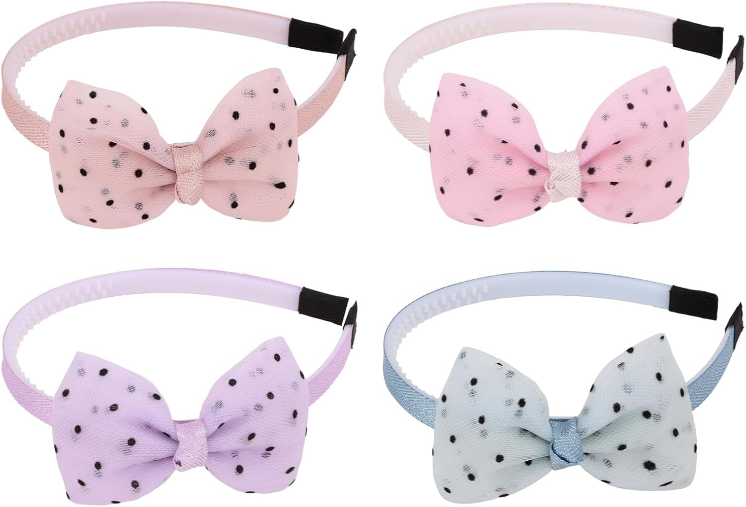 EXIPSAT 4 X Pearl Pattern Bow Headband for Girls, Elegant Headband with Glitter Stone Details, Party & Festive Accessory image number 3