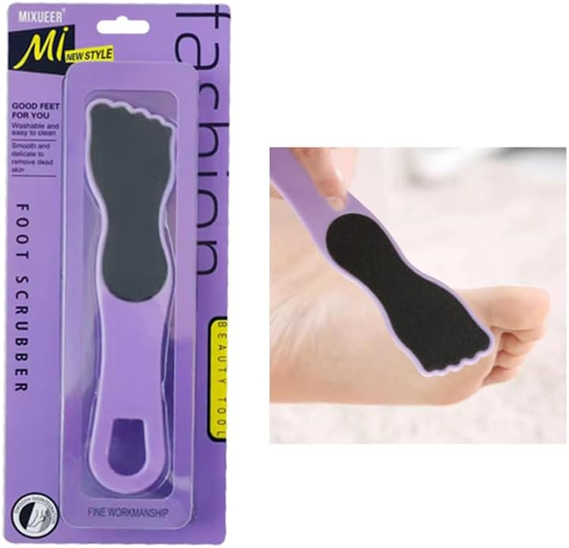 【3Pk】Lylac Foot Scrubber, Purple Foot File with Black Abrasive Surface, Beauty Tool