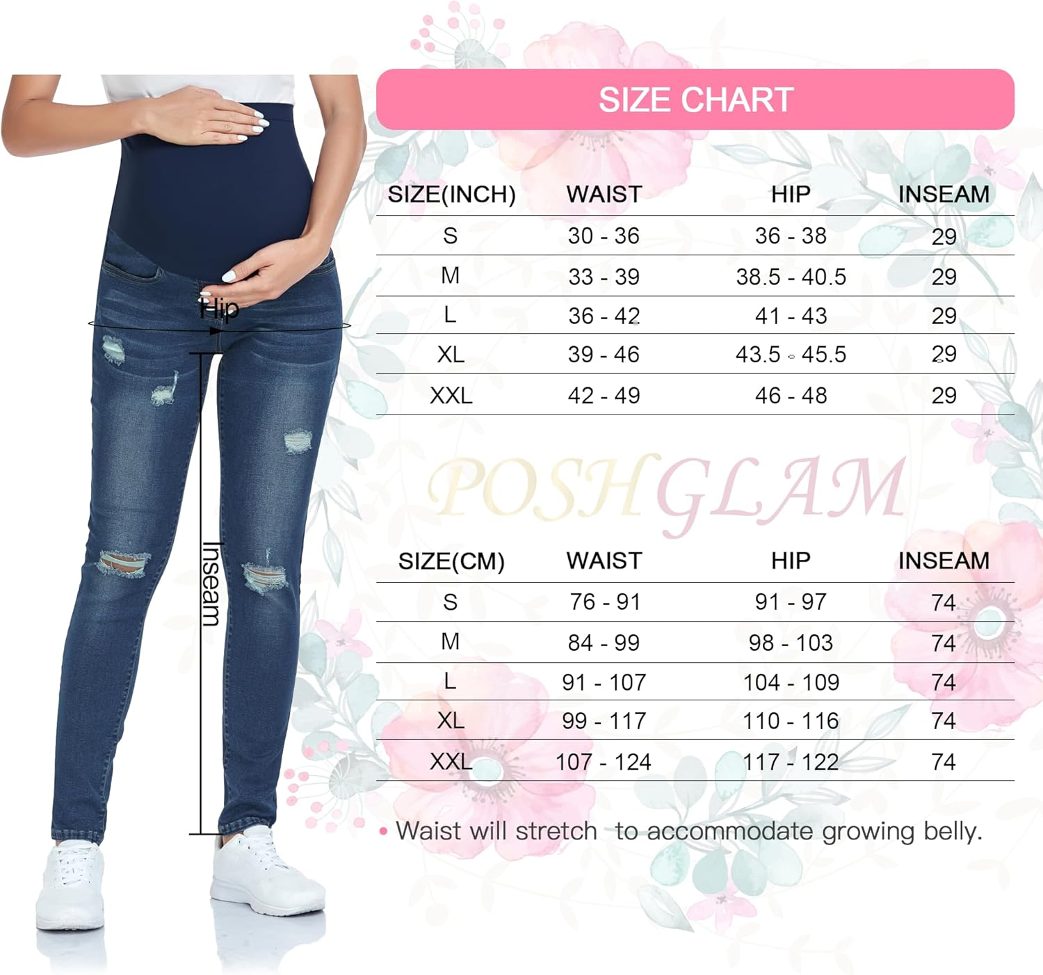 POSHGLAM Women'S Maternity Pants Drawstring Stretchy Loose Casual Lounge Pregnancy Joggers with Pockets image number 1