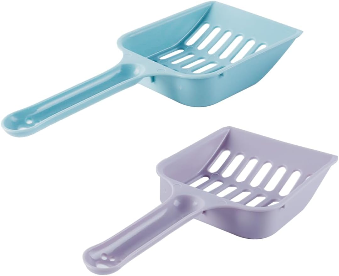 Orivin 2 Pcs Cat Litter Scoop Set Strong Plastic Poop Scooper Handy Sand Sifter Cleaning Tool for Litter Box Tray