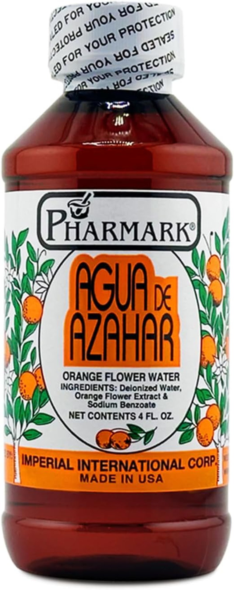 Pharmark Orange Blossom Water 4 Oz. - Floral, Orange Scent - All Skin Types - Toning, Body Splash, Bath Water Addition - 113.4 G (Pack of 1) - 4 Fluid Ounces