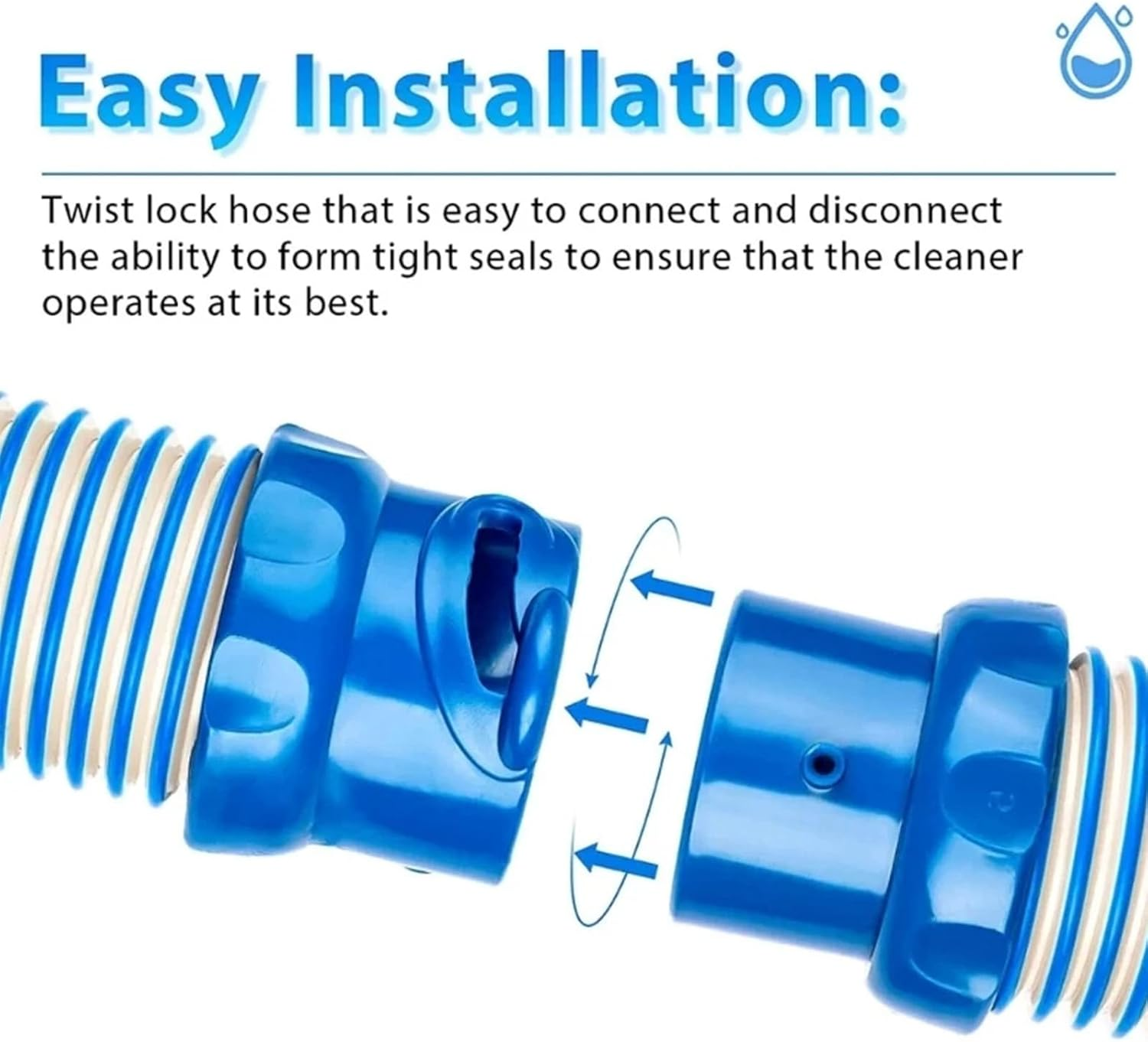 5Pcs Pool Cleaner Twist Lock Hose for Baracuda Zodiac X7 T3 T5 MX8 MX6 1M-Long image number 4