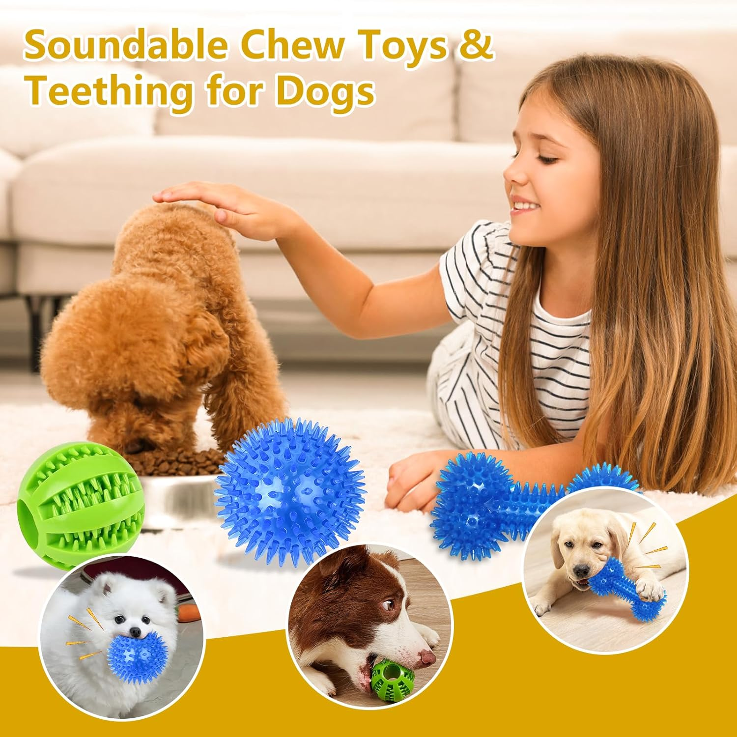 Jasonwell Dog Toys Durable Puppy Teething Toys Dog Chewing Rope Puppy Ball Interactive Dog Toy for Small Big Dogs Teether Rope Dog Toy Set (24Pcs) image number 6