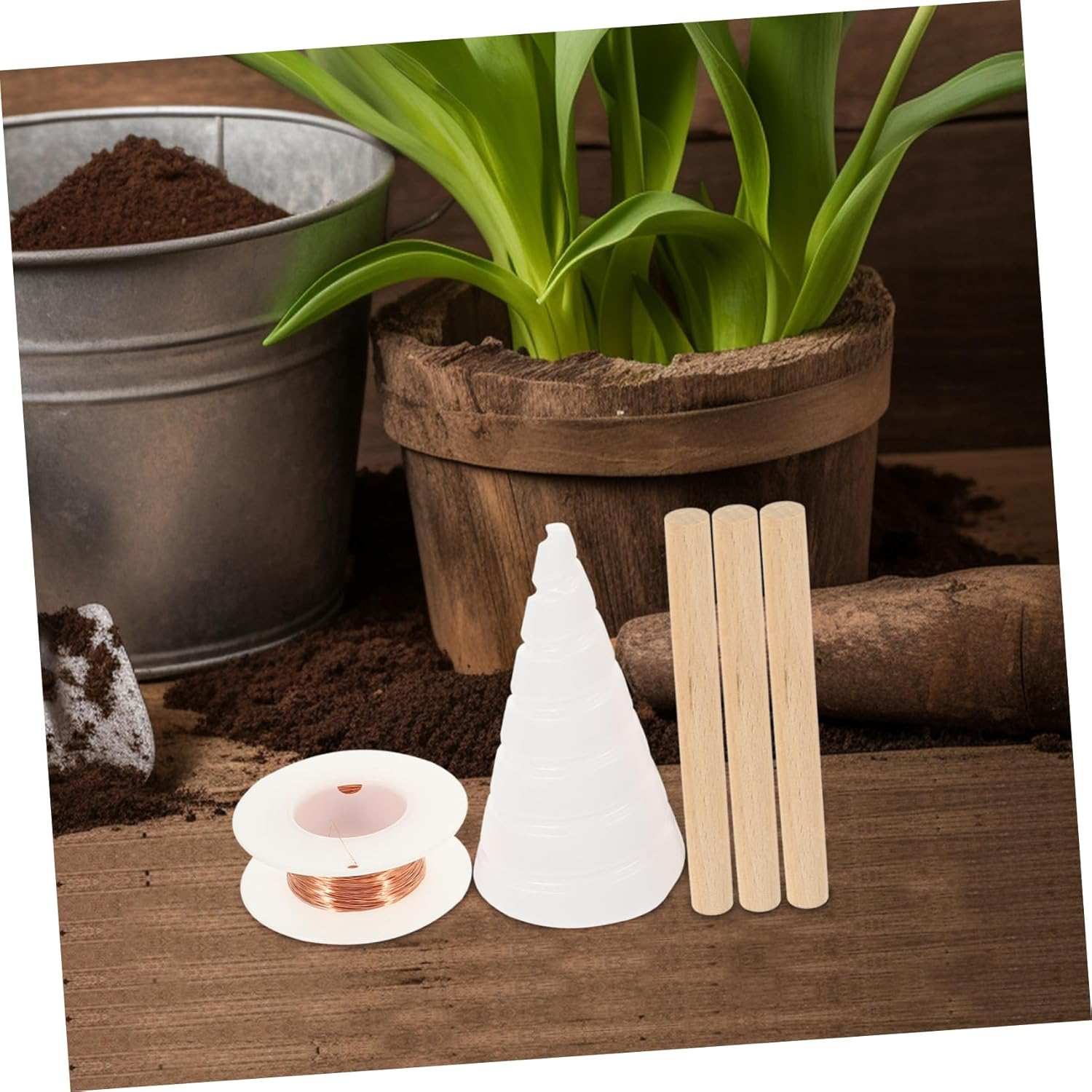 JEWEDECO Gardening Wire Kit Coiling Tool Rods for Electroculture Bonsai Succulents High Conductivity for Plant Growth image number 6