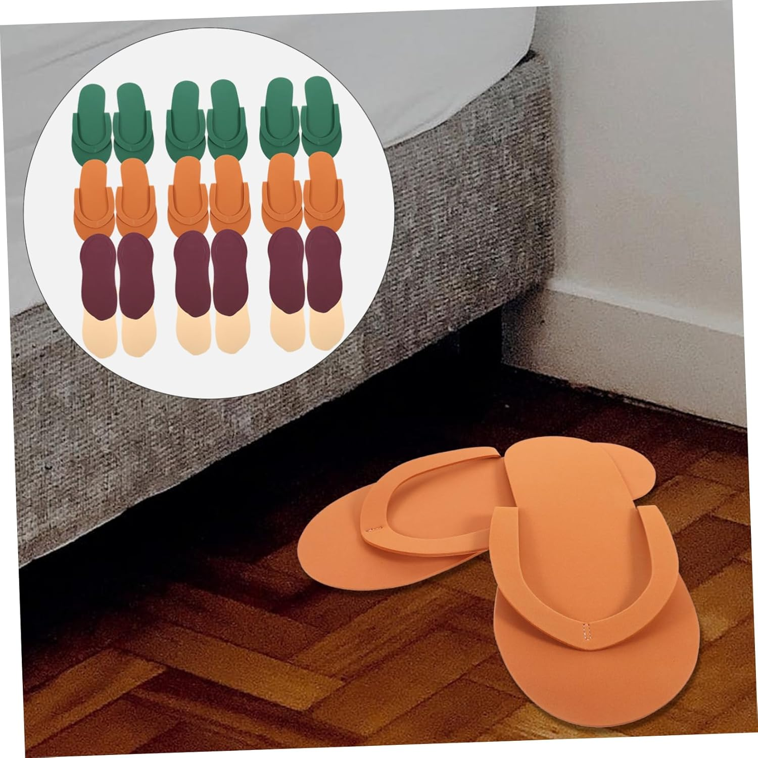 Beaupretty 12Pairs Eva Disposable Slippers for Women Orthopaedic Flip-Flops Manicure Slippers image number 5