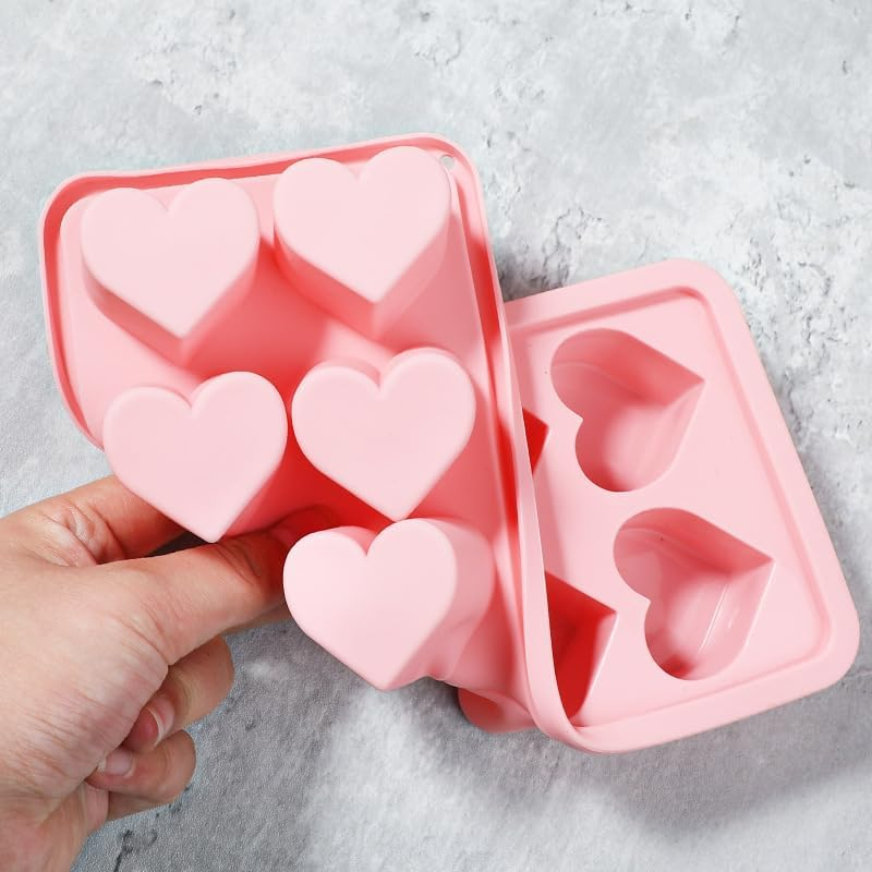 Wady 2 Pcs Ice Cube Tray,Heart Mould Star Shape and Star Shape Ice Cube Tray for Candy, Silicone Ice Cube Traychocolate, Jelly, Cocktails, Juice, Whiskey, Reusable (Pink+Bule) image number 4