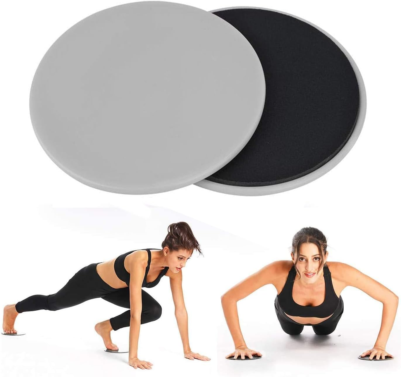 Exercise Core Sliders, WADY 2 Pack Sliders for Working Out Yoga Pilates Gliding Disc with Dual Sided Exercise Gliding Discs Use on Carpet or Hardwood Floors, Light and Portable