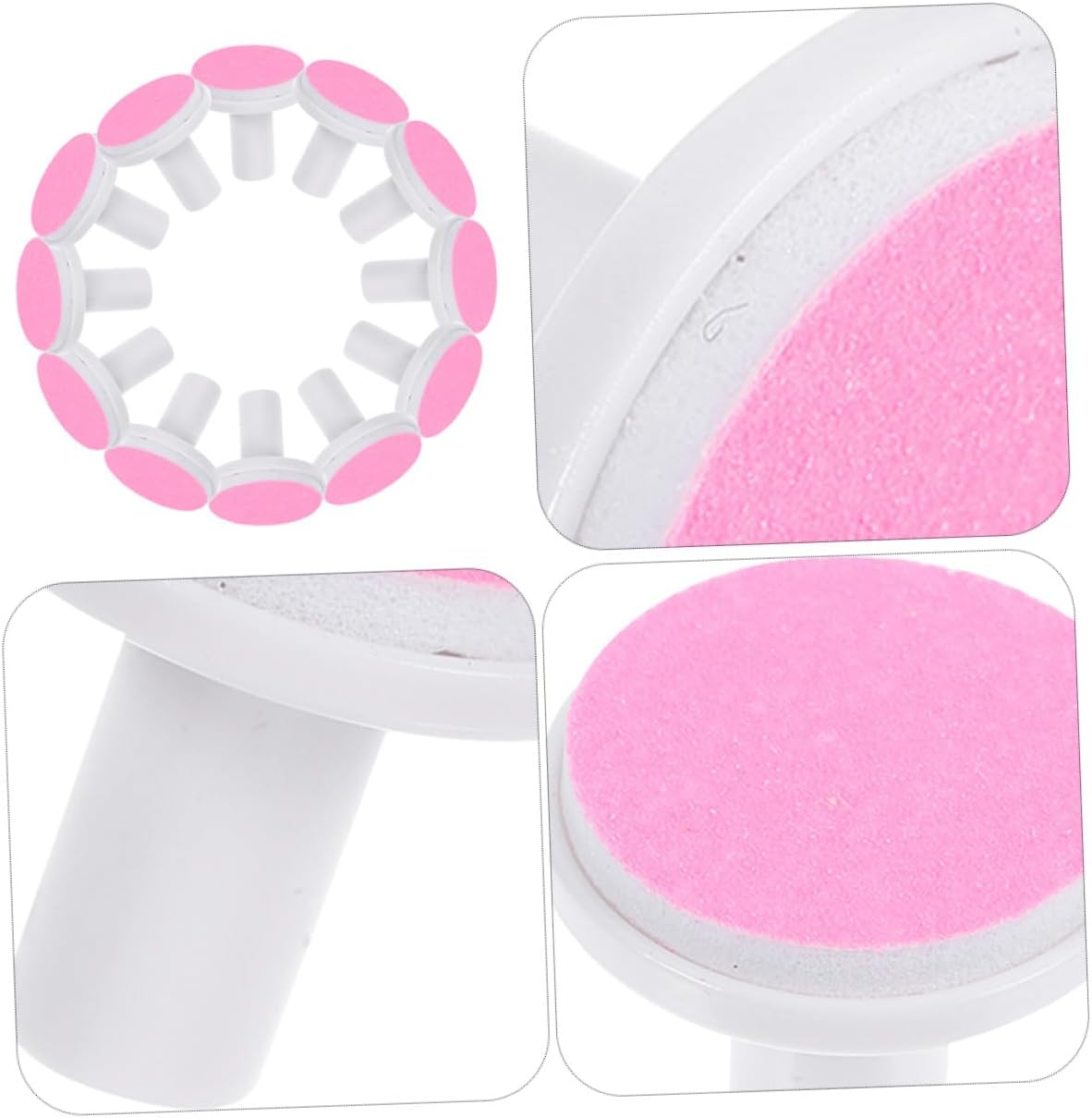 HEALEEP 12Pcs Electric Nail Grinder Adults Nail Buffer Replacement Pads Grinding Heads for Manicure Polish Discs Pads - Pink image number 4