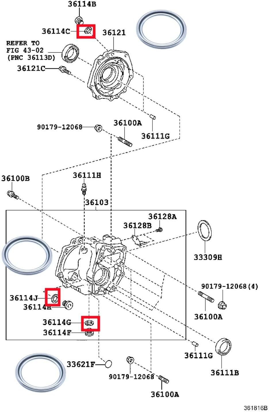 Rexka Transfer & Differential Service Gasket Kit Fits Toyota Lexus 4Runner Land Cruiser Tundra Tacoma FJ Cruiser Highlander RAV4 Sequoia Sienna 12157-10010 90430-24003 90430-18008 (Pack of 12)