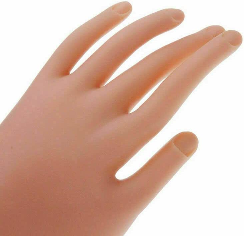 Flexible Nail Art Practice Training Model Trainer Hand Refit Replace Tip (Nail Trainer B + 500 False Nail Tips) image number 1
