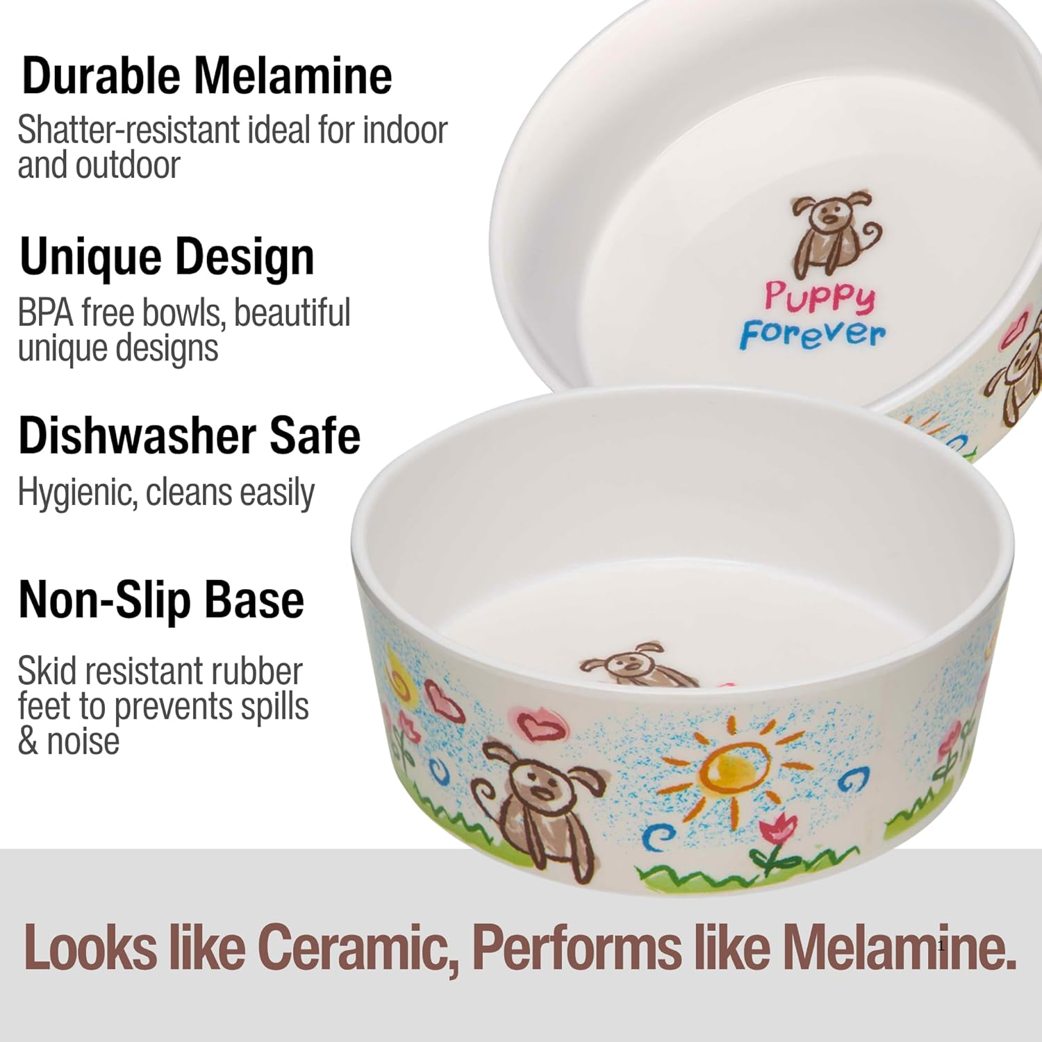 Loving Pets Dolce Moderno Puppy Forever Dog Bowl, Small image number 3