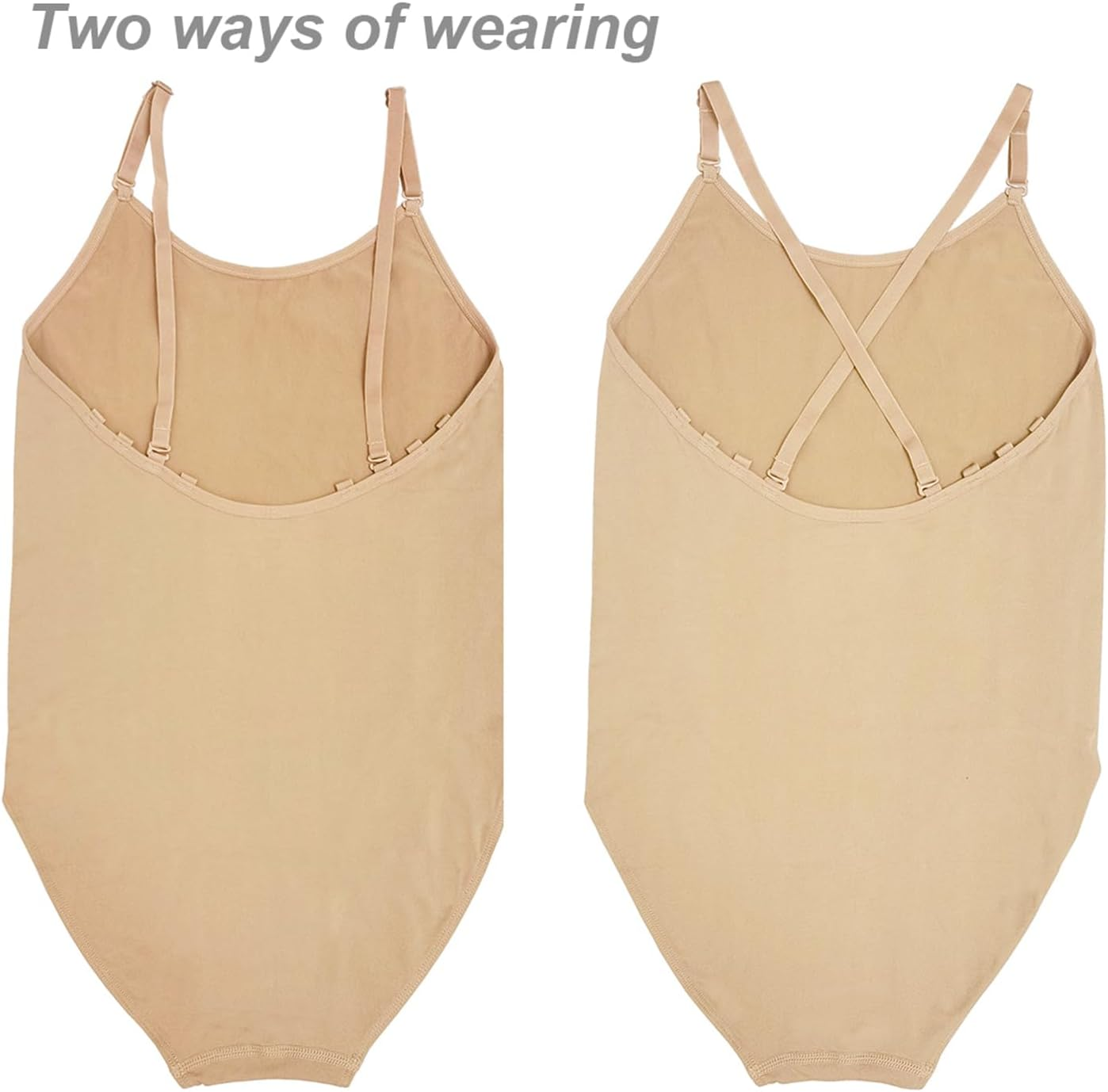 Deesorxin Nude Leotard Seamless Ballet Leotards for Girls Camisole Undergarment with Adjustable Straps for Dance Ballet Gymnastics image number 3