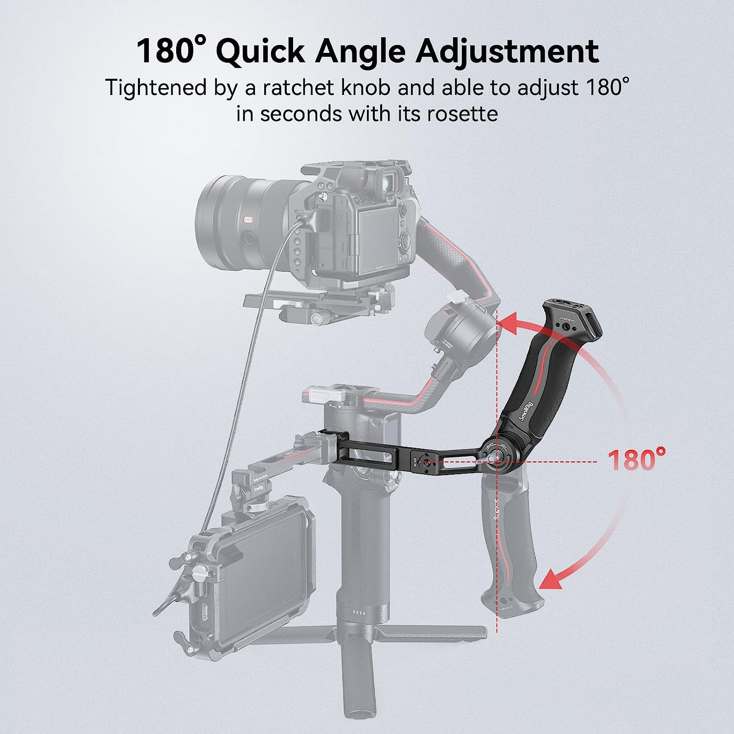 SMALLRIG Adjustable Sling Handgrip Gimbal Sling Handle for DJI RS 3 Mini/Rs 3 / RS 3 Pro/Rs 2 / RSC 2 Stabilizer, 13.2Lb / 6Kg Load, Ergonomic Grip for Low Angle Shots, Upgraded Version - 3028C image number 6