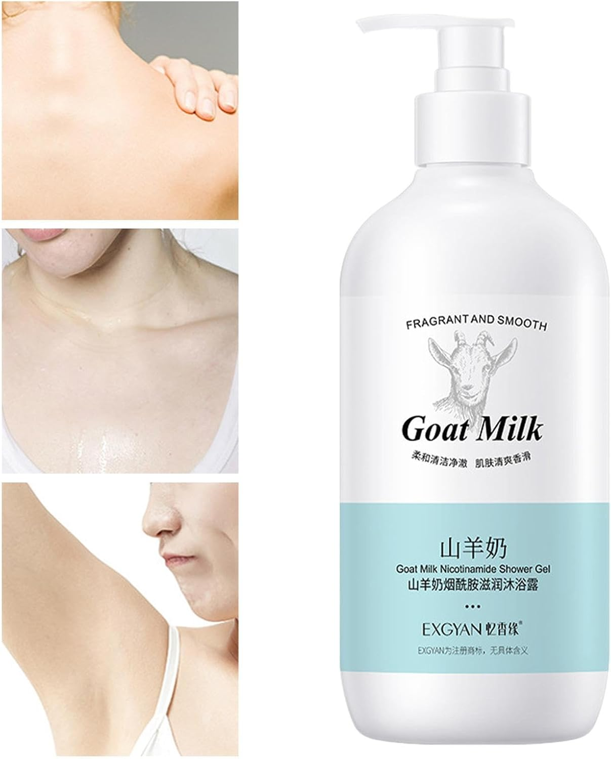 Clean Body Wash - Hydrating Body Wash Moisturizing - Goat Milk Body Wash Moisturizing Body Exfoliator Shower Gel Exfoliation for Brightening image number 4