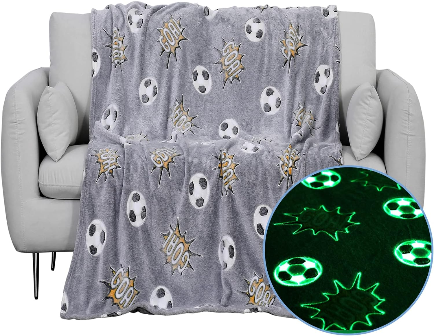 Glow in the Dark Blanket Butterfly Gifts for Kids Girls Birthday Christmas Bedroom Bed Room Decor Soft Cozy Fluffy Plush Fleece Premium Luminous Throw Fun Cool for Teen Toddler 50"X60"