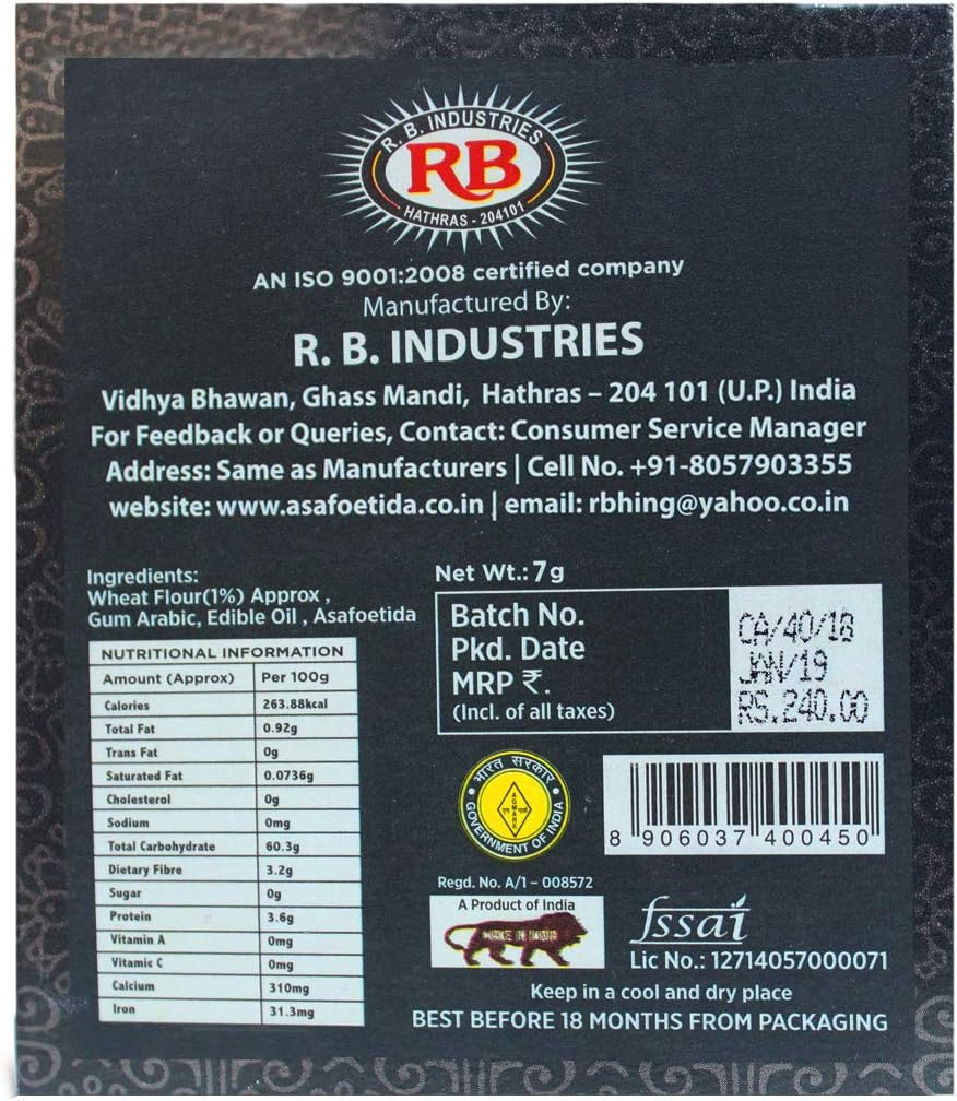 Tota Gold 100% Pure Asafoetida Granules | Natural and Vegan Gluten Free Indian Spice -7Gm Hing Asafetida Spice | Best Heeng for Garlic and Onion Substitute image number 1