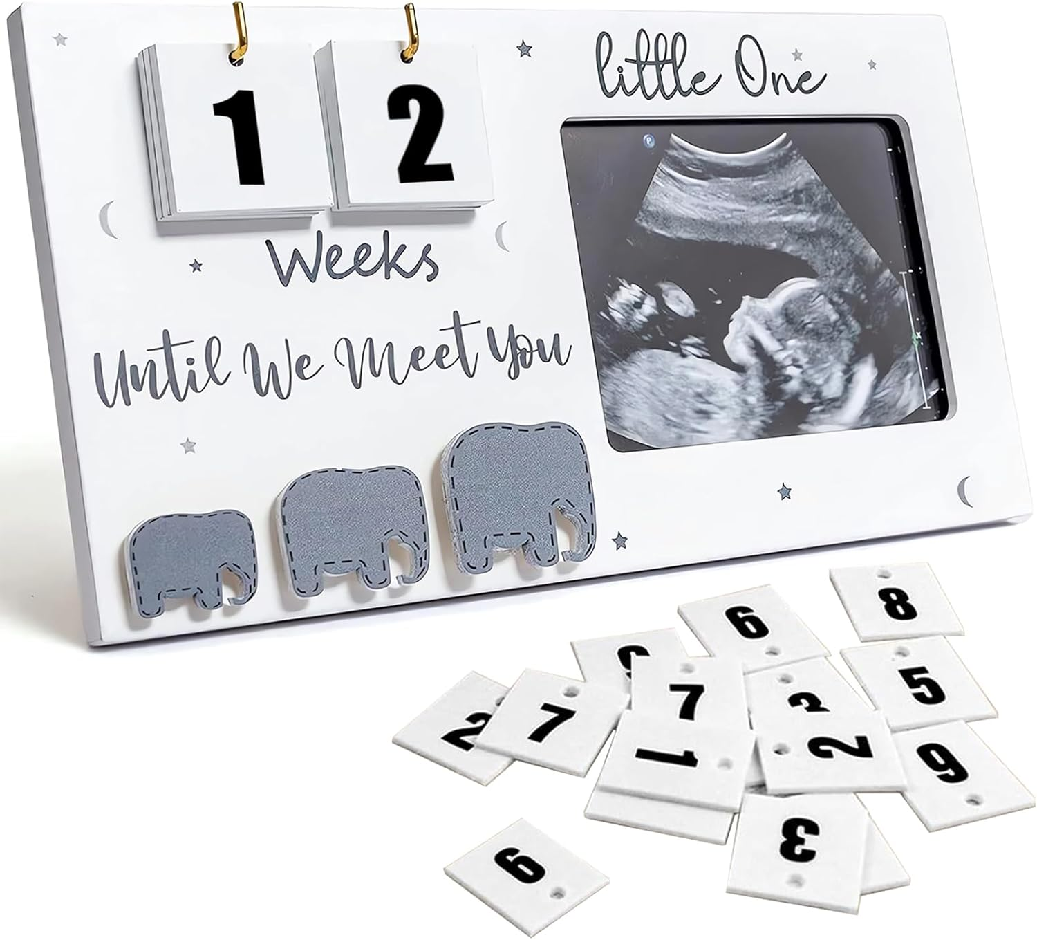 Baby First Scan Photo Frames Pregnancy Announcement Gifts,Baby Sonogram Picture Frame Countdown Weeks,Ultrasound Picture Pregnant Mom Wooden Photo Mum to Be Pregnancy Gifts.