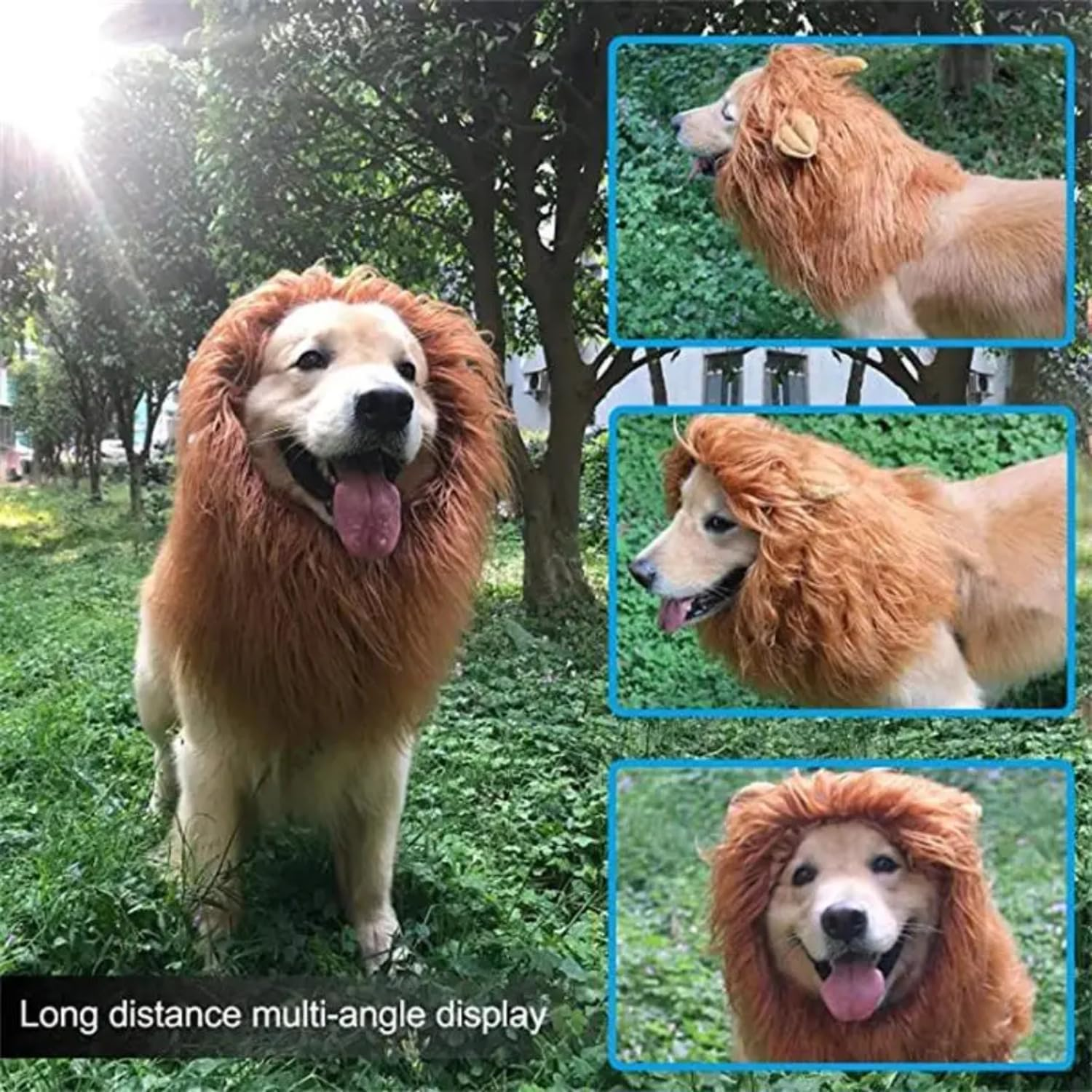 2024 Lion Mane for Dog, Dog Lion Mane Costume, Realistic Lion Mane Costume for Dog, Pet Clothes Adjustable Lion Mane Costume for Dog with Ears for Medium and Large Dog Dress up /180 image number 4