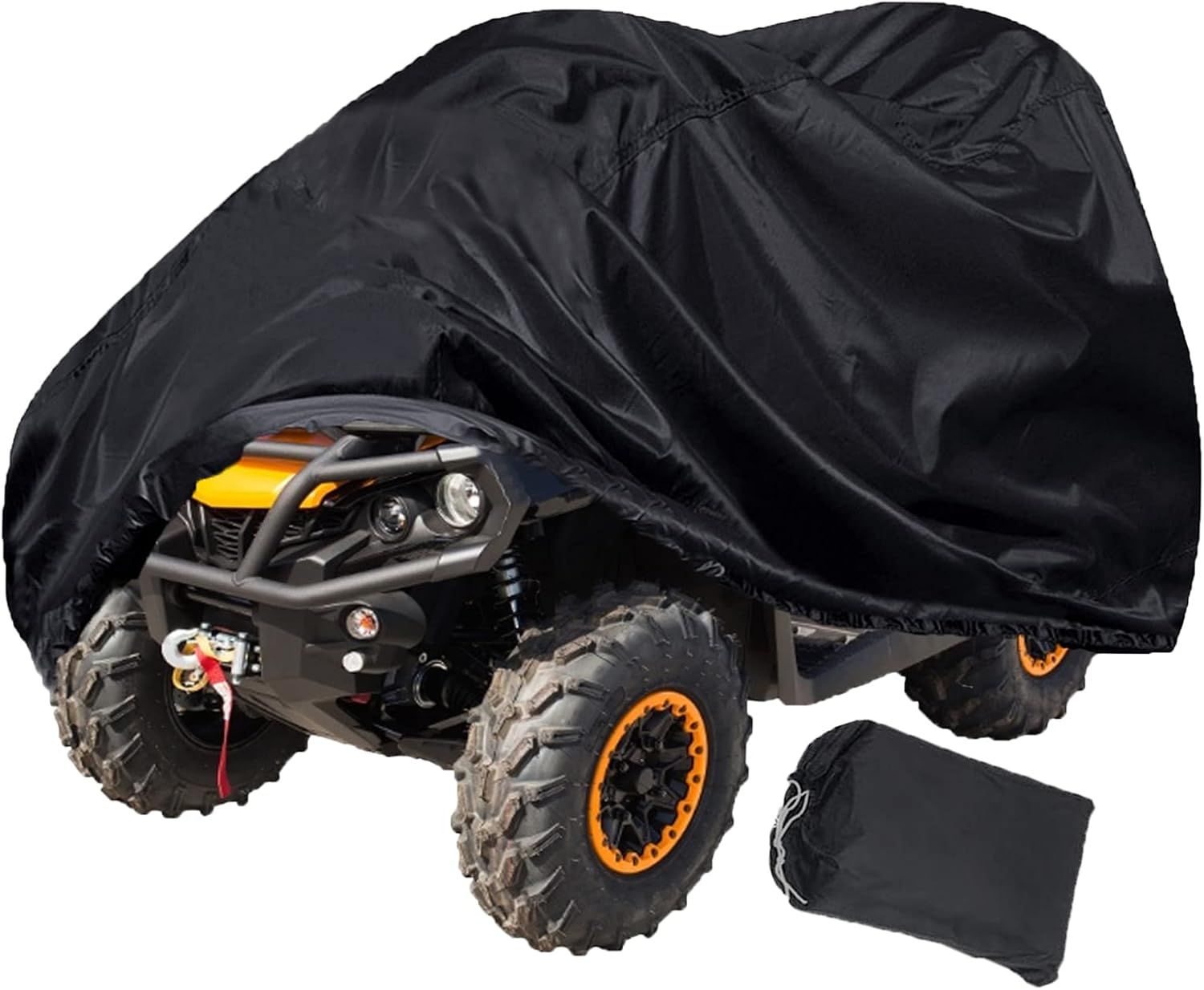 Indeed BUY ATV Cover Waterproof, 420D Heavy Duty Ripstop Material Black Protects 4 Wheeler from Snow Rain or Sun,102'' X44'' X 48'' image number 6