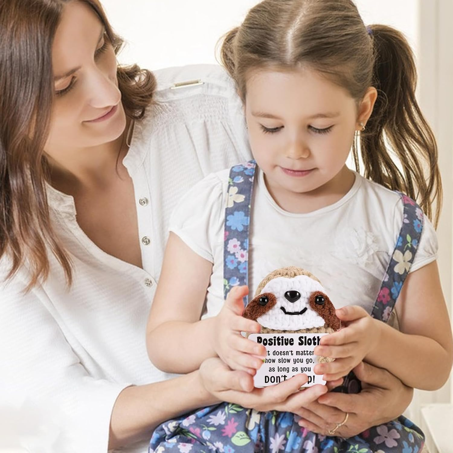 Dad Gifts for Birthday Fathers Day - Dad I Love You Slow Much, Funny Cool Handmade Knitted Crochet Sloth Present for Father Papa Easter Father'S Day Christmas from Daughter Son - Brown image number 3