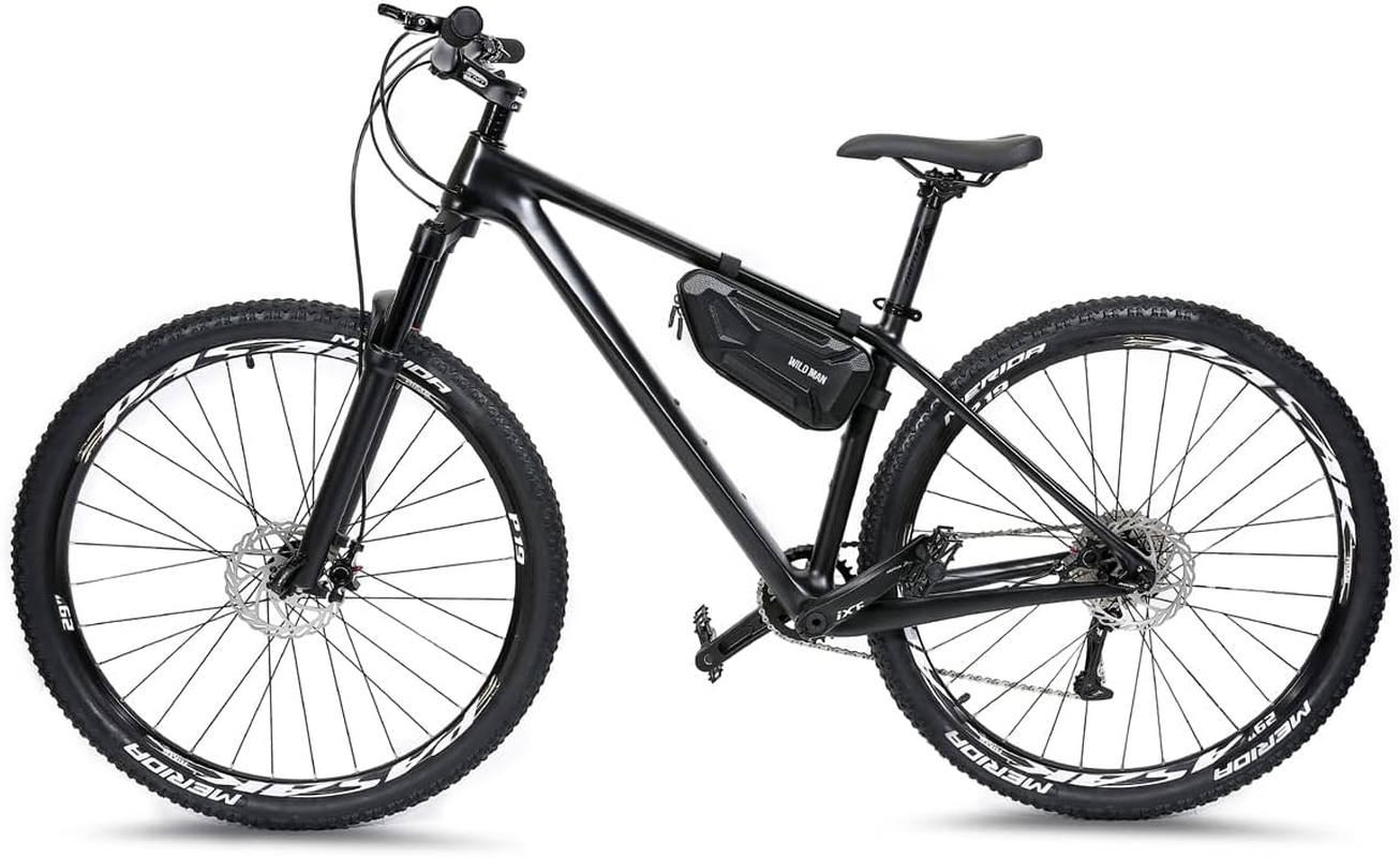 WILD MAN Rainproof Hard Shell Bike Triangle Frame Bag Top Tube Bicycle Bags Good for MTB Mountain Road Bike or Motorcycle Saddle (XT4, Sun Pattern) image number 6