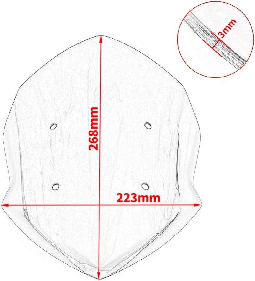 Motorcycle Accessories for Kawasaki Z125 2019 2020 2021 2022 Windscreen Windshield Shield Screen Visor with Bracket Motorcycle Parts (Color : 2)