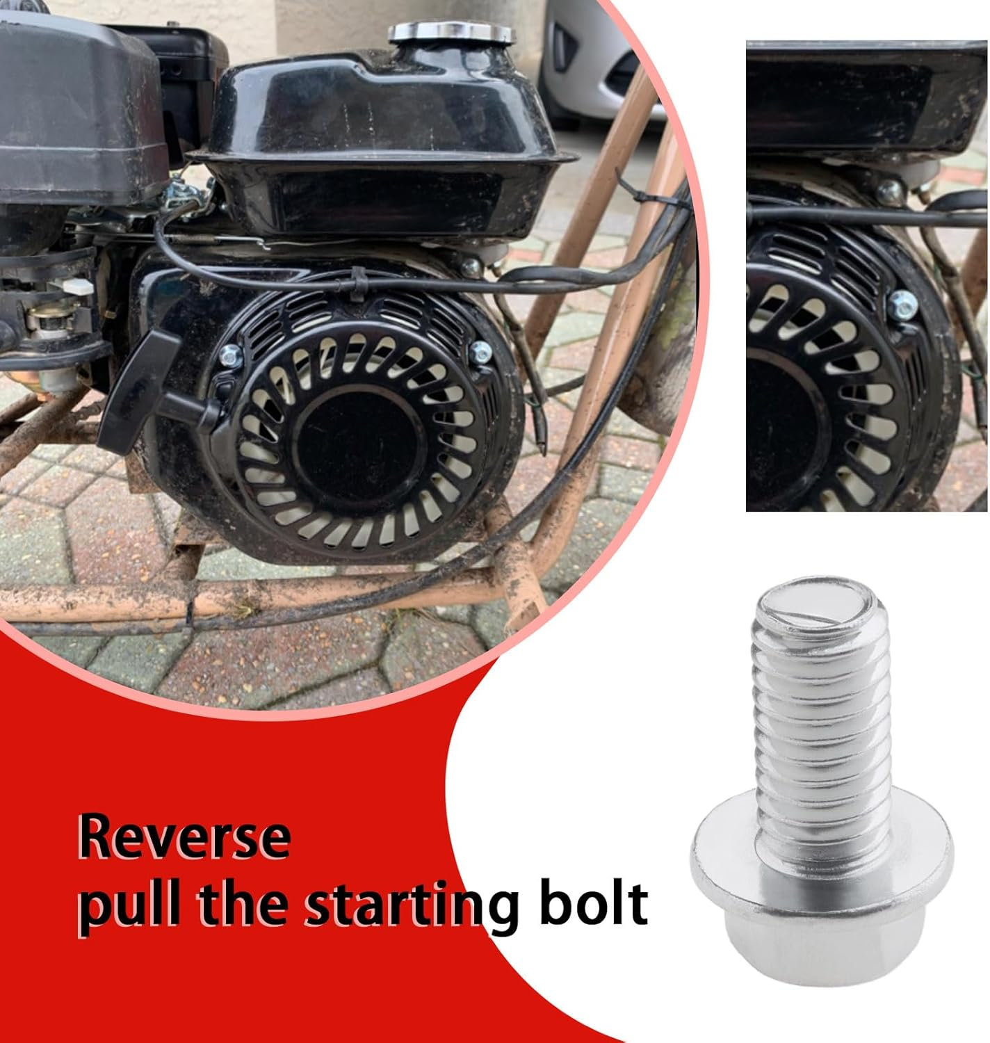 SING F LTD 10PCS Recoil Pull Start Bolts Screws Compatible with Honda GX120 GX160 GX200 GX270 GX340 GX390 17.4X5.8Mm Pull Start Mounting Bolts