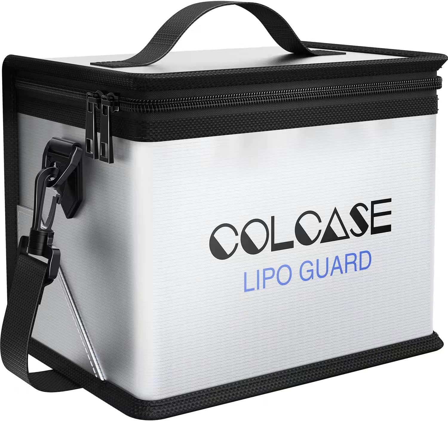 COLCASE Fireproof Explosionproof Lipo Safe Bag for Lipo Battery Storage and Charging, Large Space Highly Sturdy Double Zipper Lipo Battery Guard (198X150X135Mm) image number 1