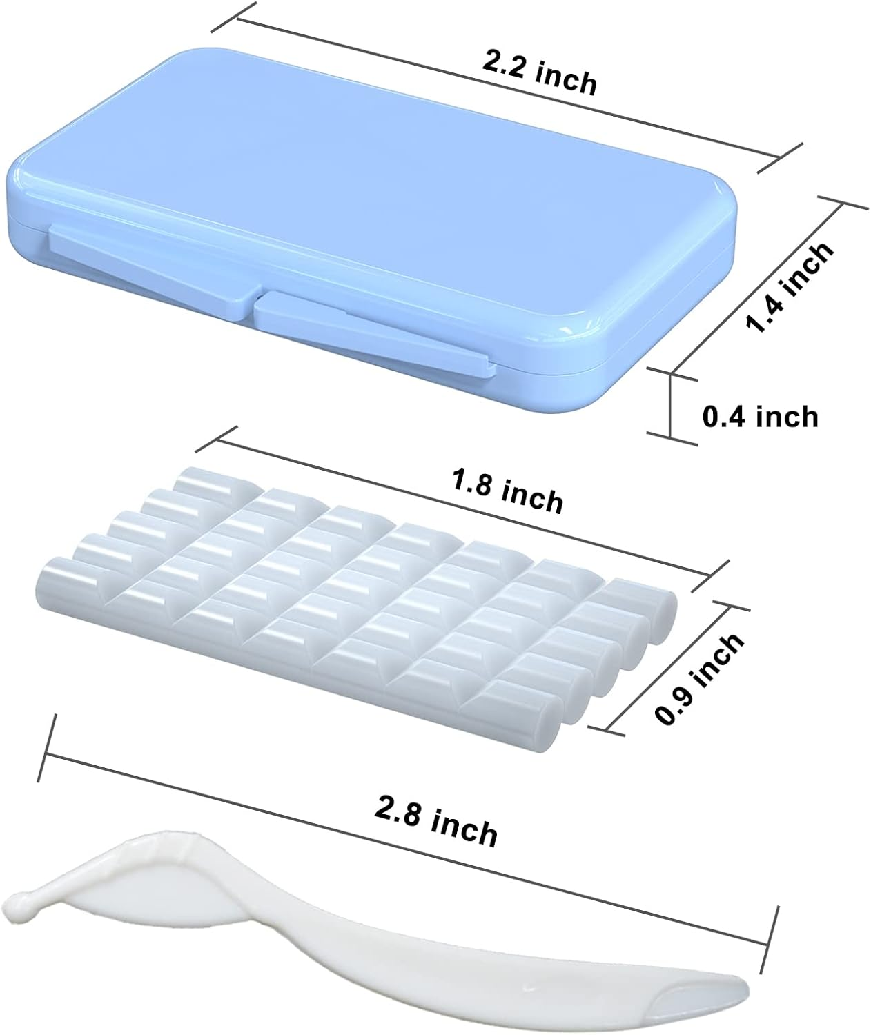 ARGOMAX Orthodontic Wax for Braces - Food Grade Dental Wax with Colorful Storage Box, 10 Packs (50 Strips) for Braces Wearers image number 3