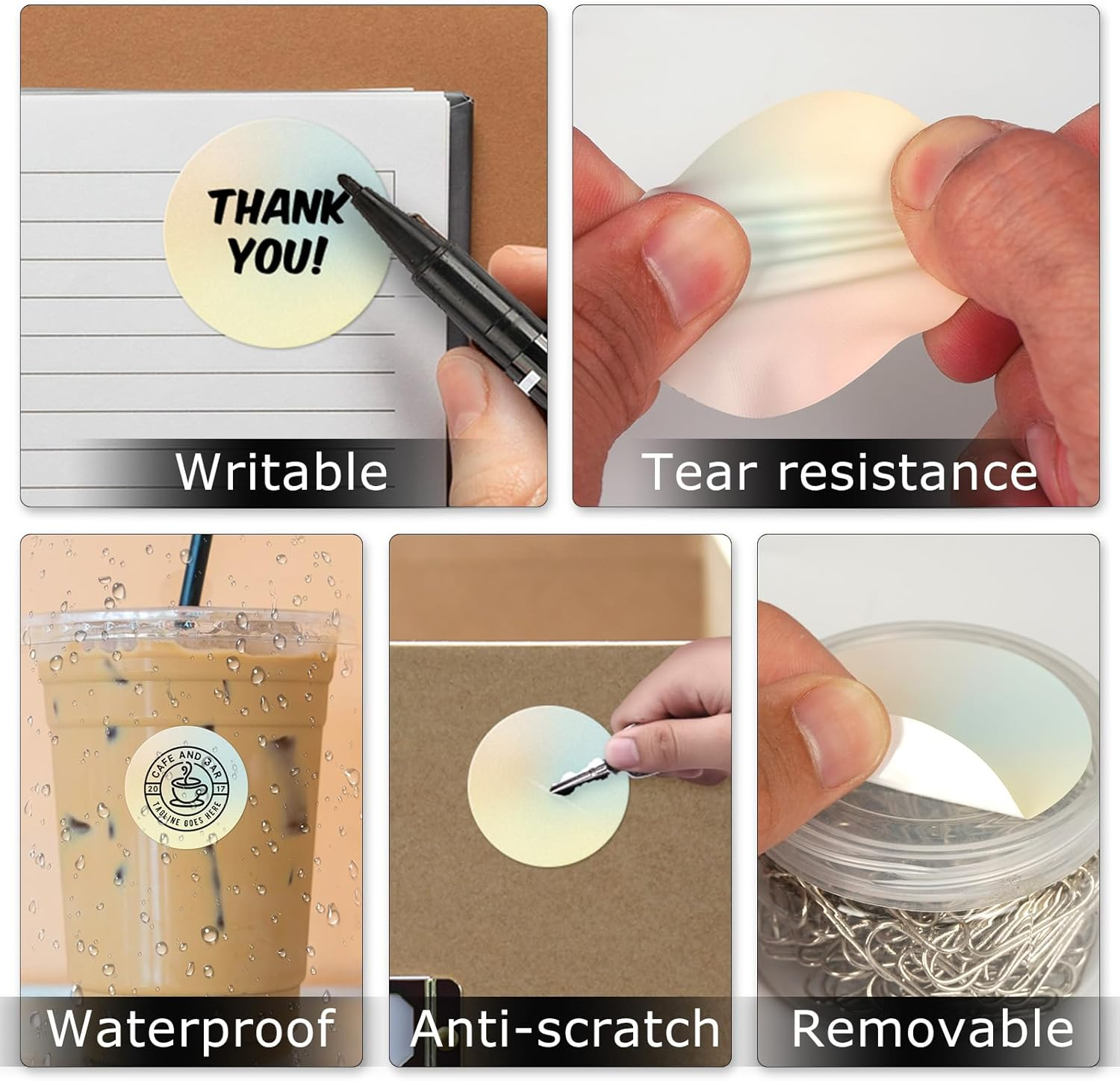 Direct Thermal round Labels Circle Gradient Color Stickers 2 Inch Self Adhesive Gradual Change 50 Mm Dot for Personalized Design DIY Custom Logo Price Name Tag QR Code Small Business 500 PCS image number 2