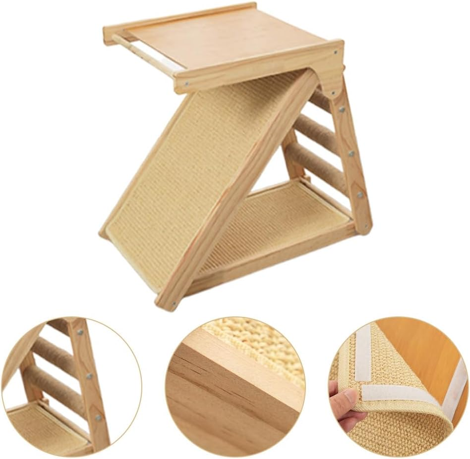 Cat Scratching Pads,Wood Climbing Frame,Cats Couch Bed,For Small Medium Large Cat Playing Sleeping,Grind Claws(With Jute Grip Pad) image number 2