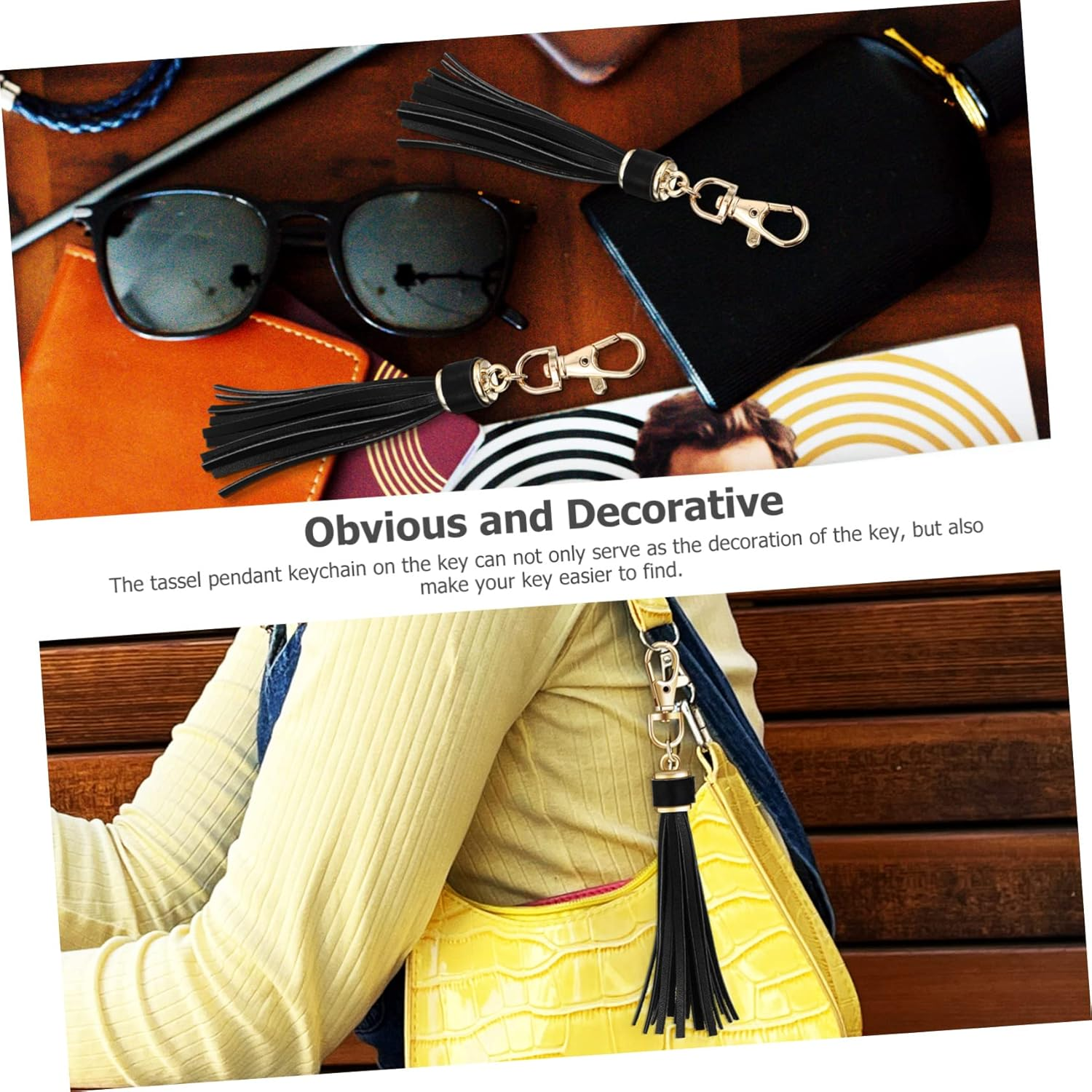 DOITOOL 10Pcs Pu Leather Tassel Keychain Pendants Stylish Bag Charms for Handbags Accessories for Home Car Office Keys Unique Special Occasions image number 6