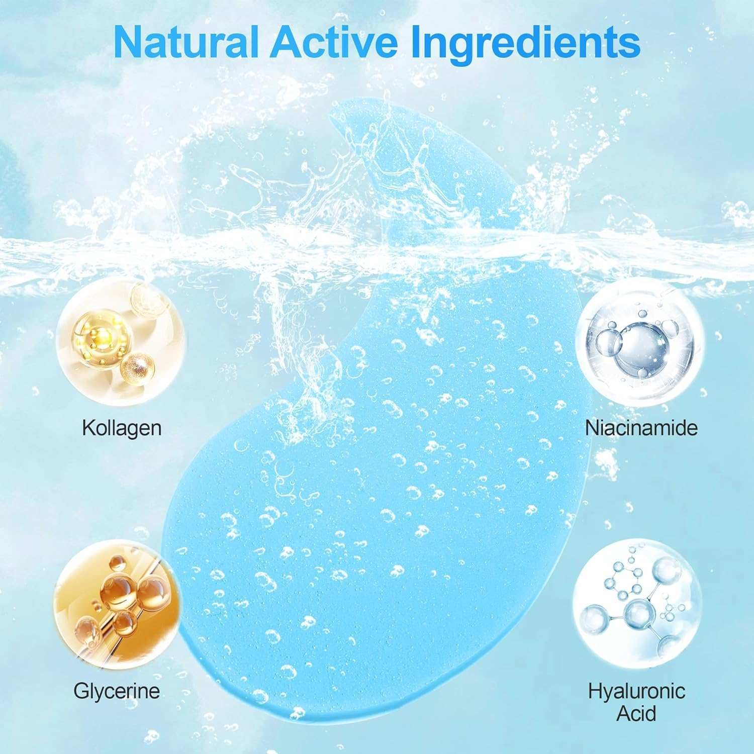 Collagen under Eye Gel Patches, under Eye Patches for Puffy Eyes & Dark Circles, Collagen & Retinol for Brightening & Hydration image number 4