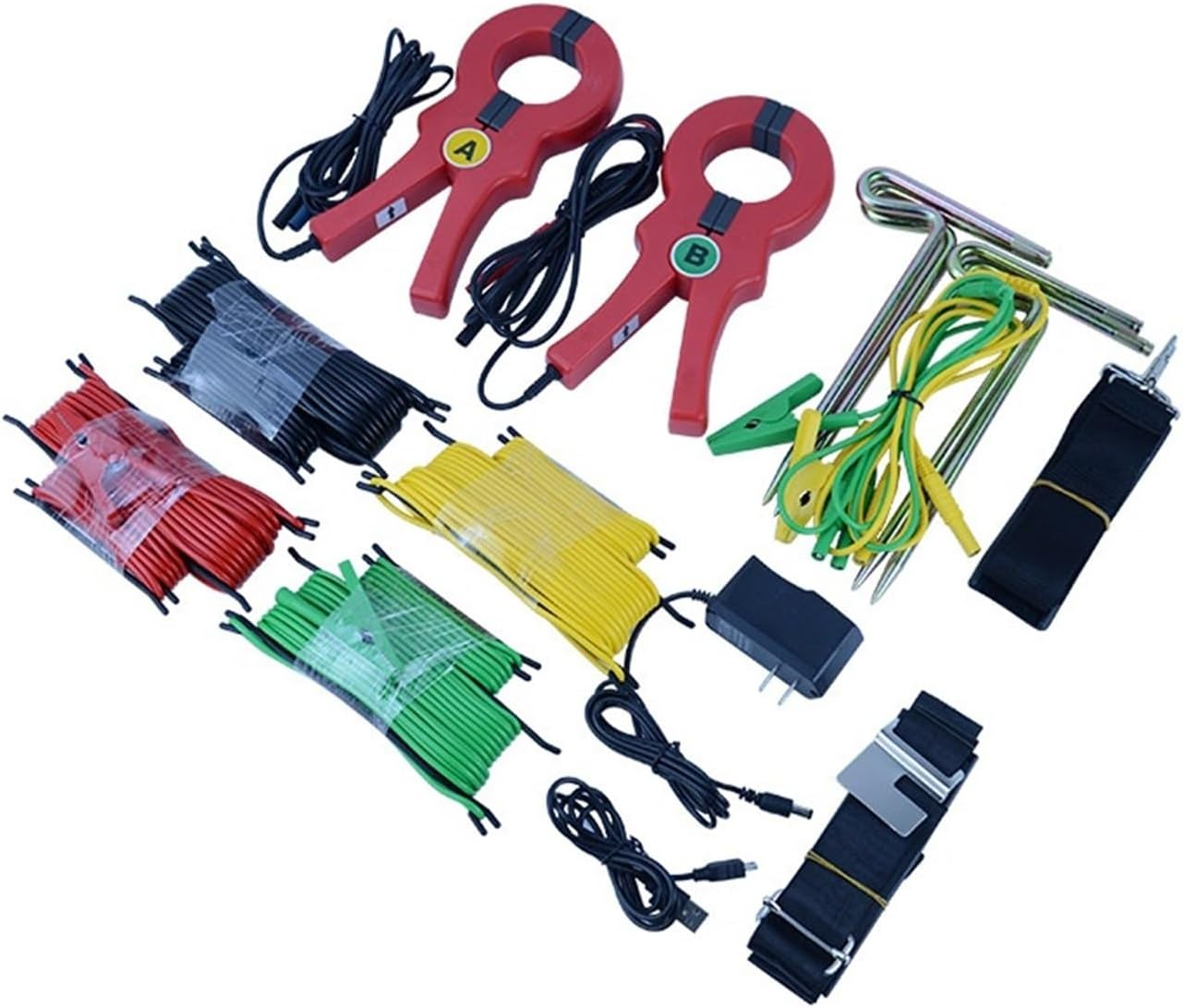 Insulation Tester, Digital Double Clamp Grounding Resistance Tester Large Screen Backlight with Carry Box