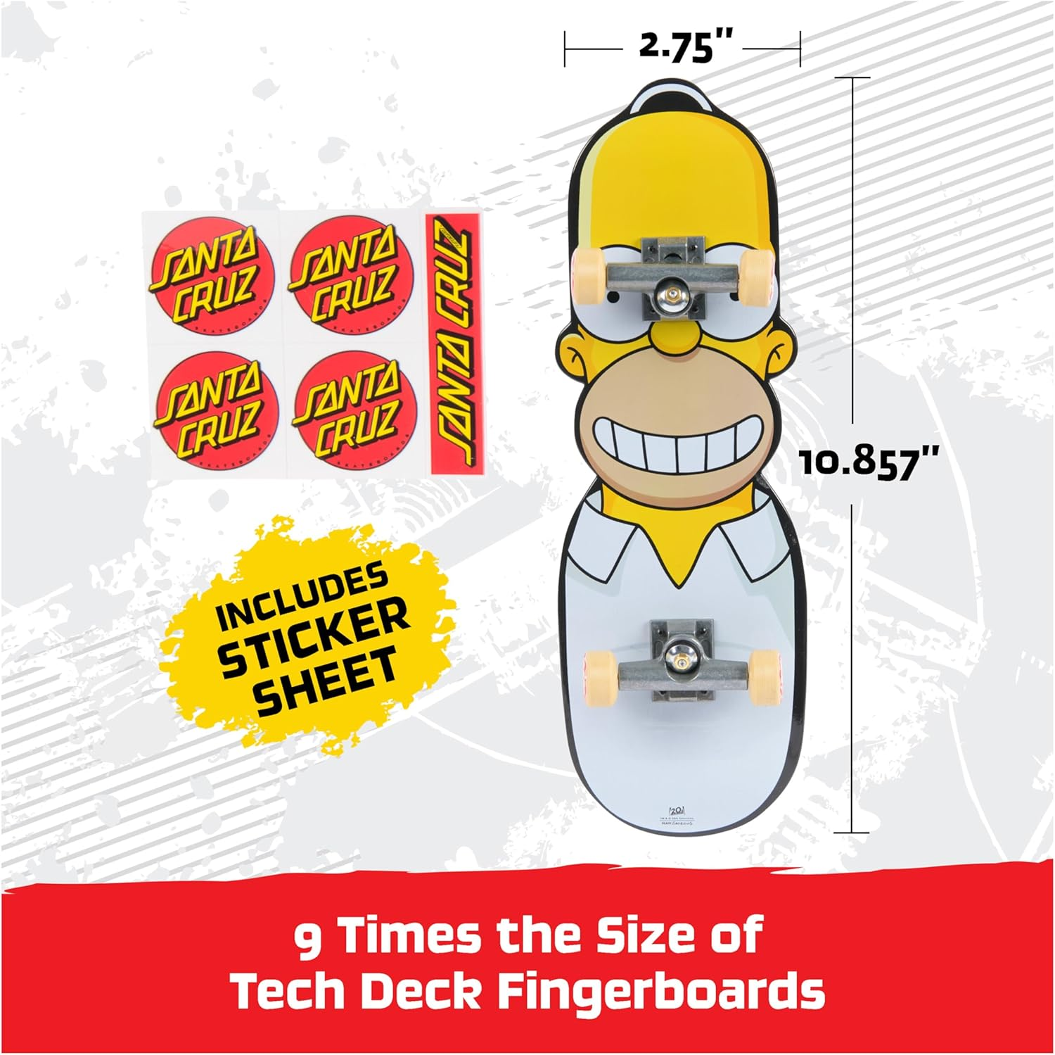 Tech Deck, the Simpsons Handboard; Authentic Mini Skateboards, Kids&rsquo; Toys for Boys and Girls, Ages 6 and up (Hands Use Only) image number 6