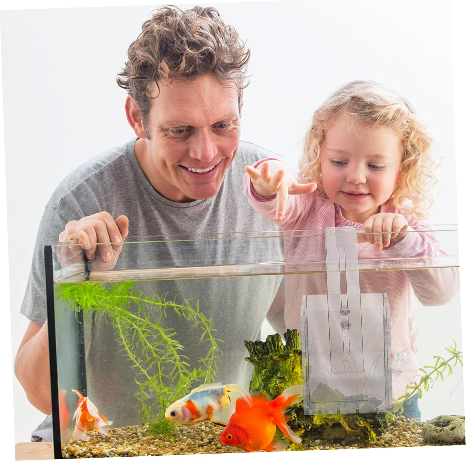 HANABASS Acrylic Aquarium Fish Tank Planter with Hook Small Hanging Water Plants Holder Creative Submersible Planting Cup for Hydroponics and Aquatic Pets image number 1