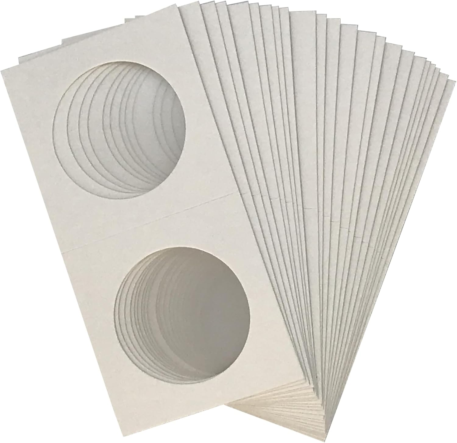PCCB MINGT 100PCS White Cardboard Coin Holder Protector Display Storage Coin Flips Holder Card 2X2 for Coin Collection Supplies and Collecting (31.5 MM) image number 5
