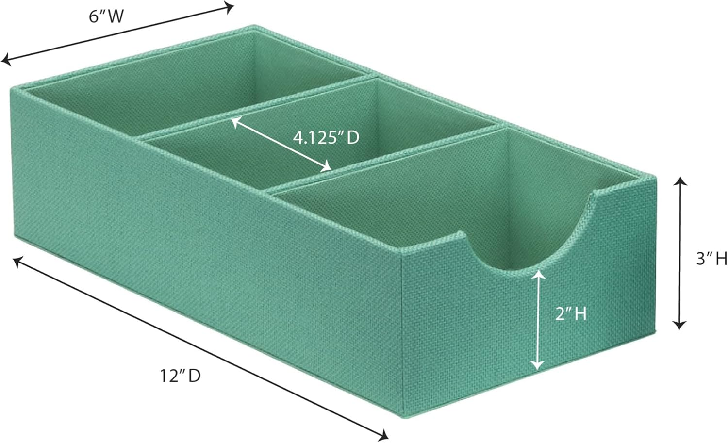 Household Essentials 3-Compartment, Pack of 2, Seafoam Green Drawer Organizer image number 4
