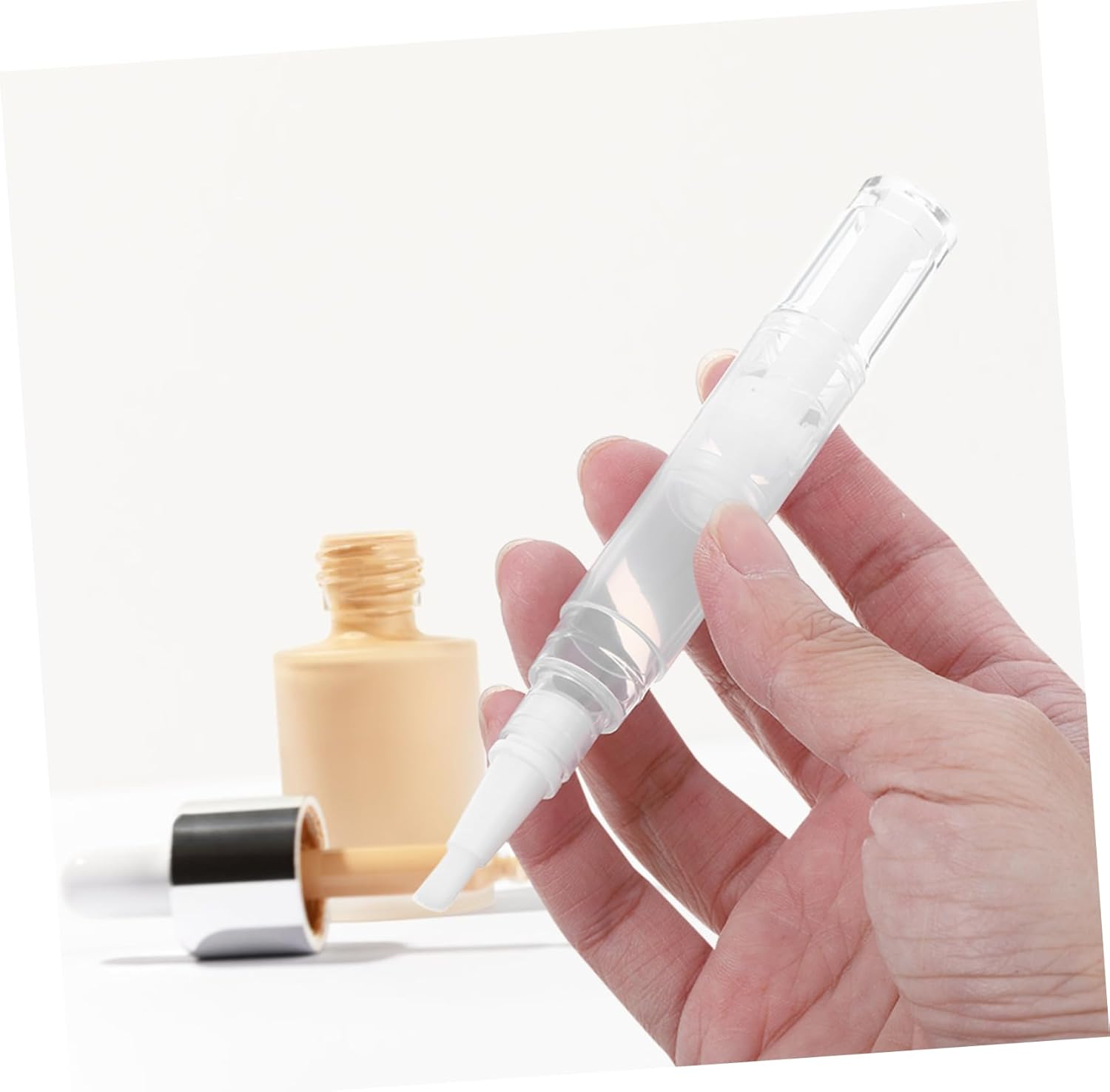 SOLUSTRE Whitening Pencil for Nails French Manicure Pencil White Reusable Nail Oil Pen Refillable Twist Pen image number 3