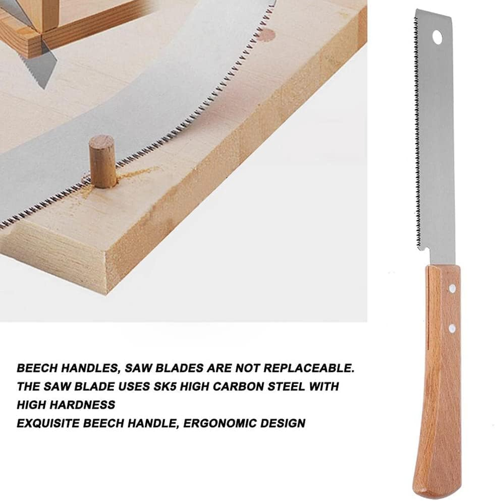 12 Inch Japanese Flush Cut Saw - Double-Edge Stainless Steel Woodworking Hand Saw with Non-Slip Wooden Handle, Precision Trim Saw for Hardwood/Softwood & Plastic Cutting image number 1